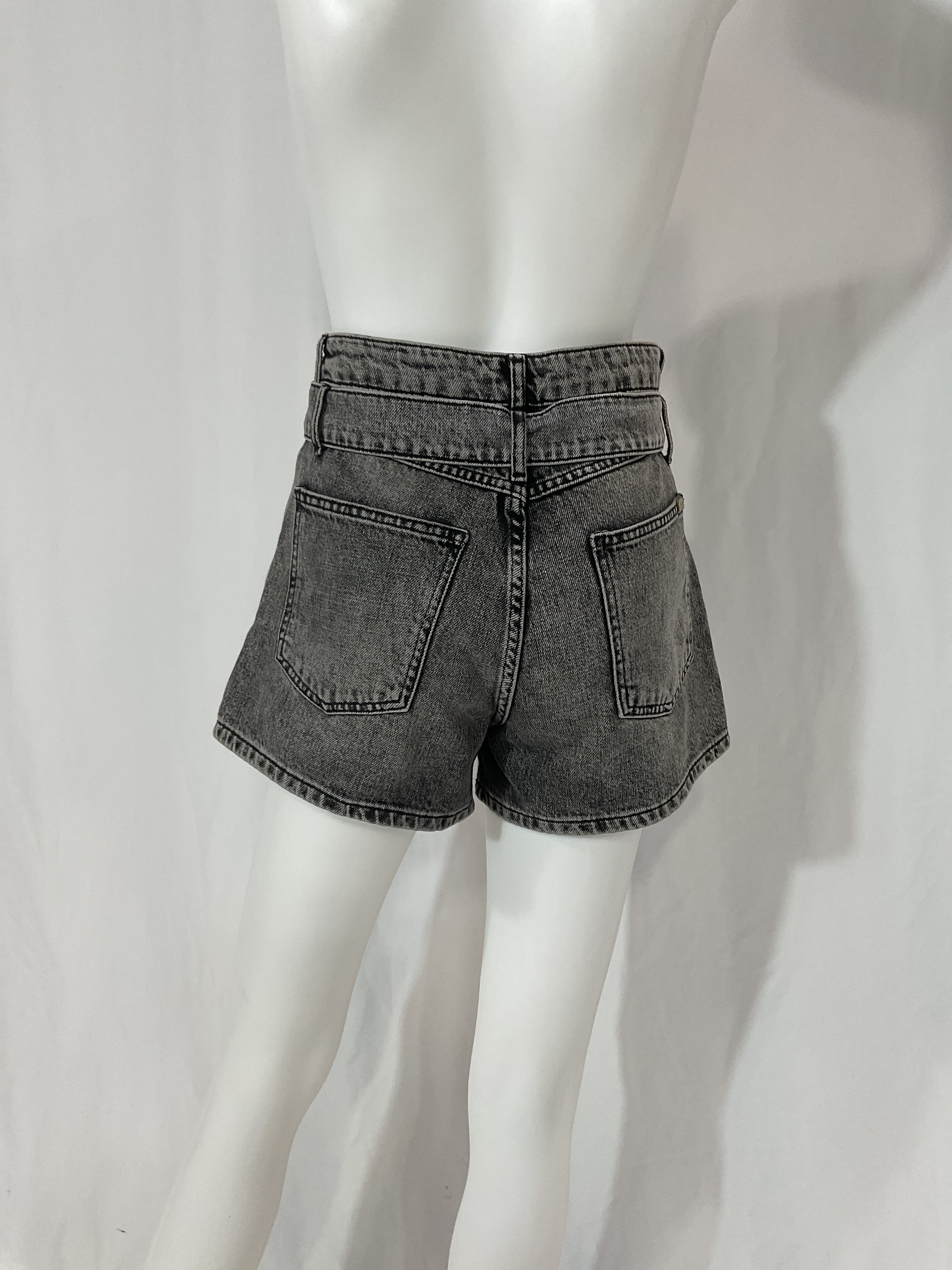 Banks Paper Bag Denim Boyfriend Short In Faded Black Stone Wash - Image 3