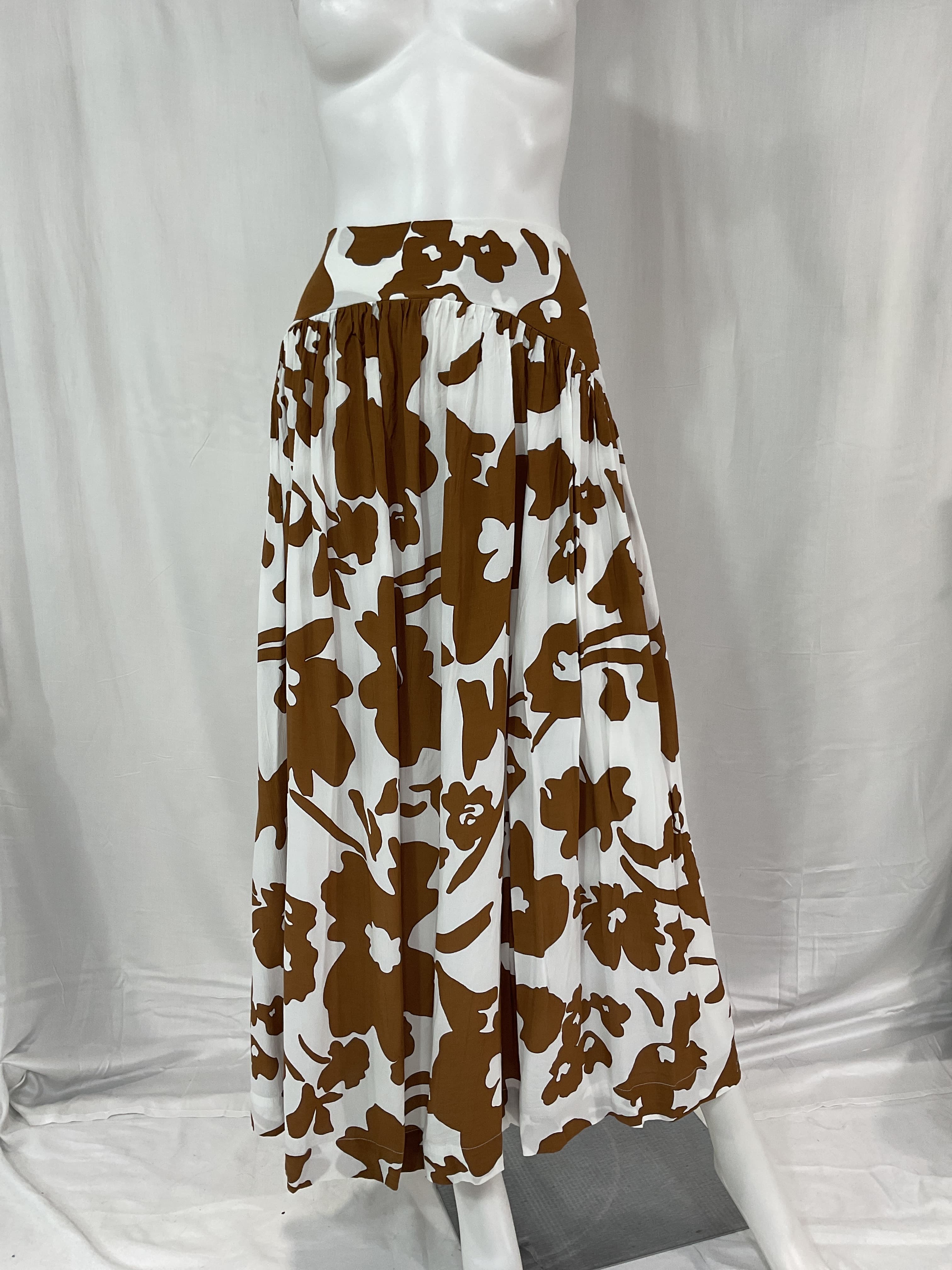 Swf Pleated Abstract Floral Maxi Skirt - Image 2