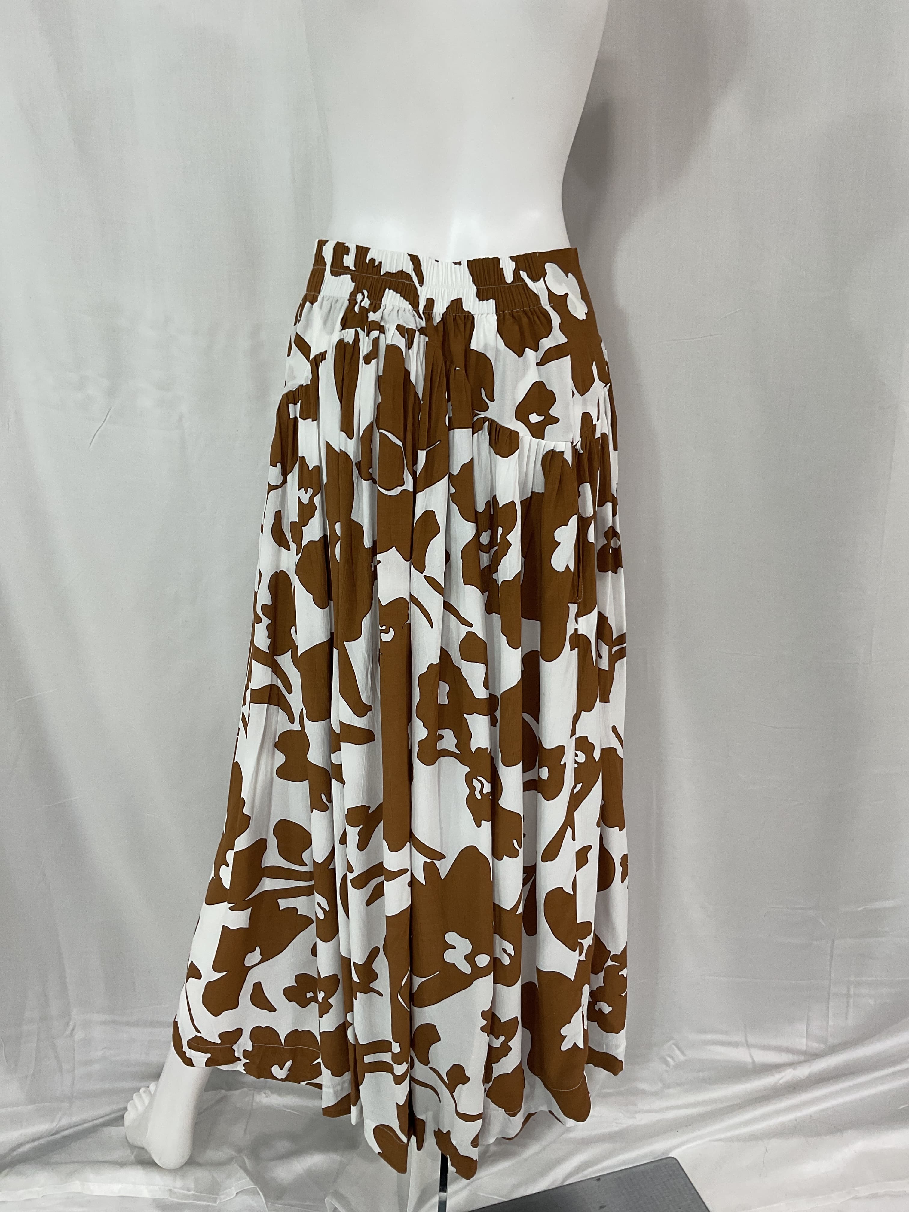 Swf Pleated Abstract Floral Maxi Skirt - Image 3
