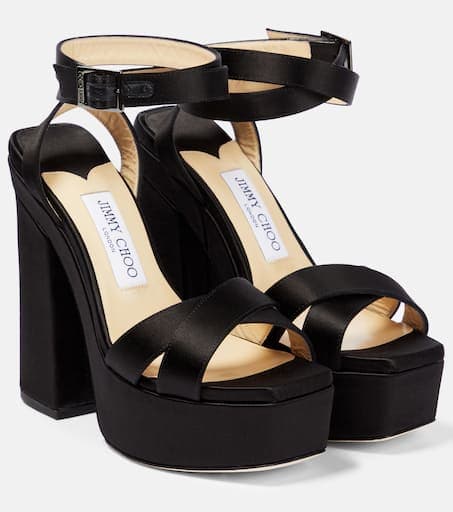 Gaia Satin Platform Sandals - Image 1