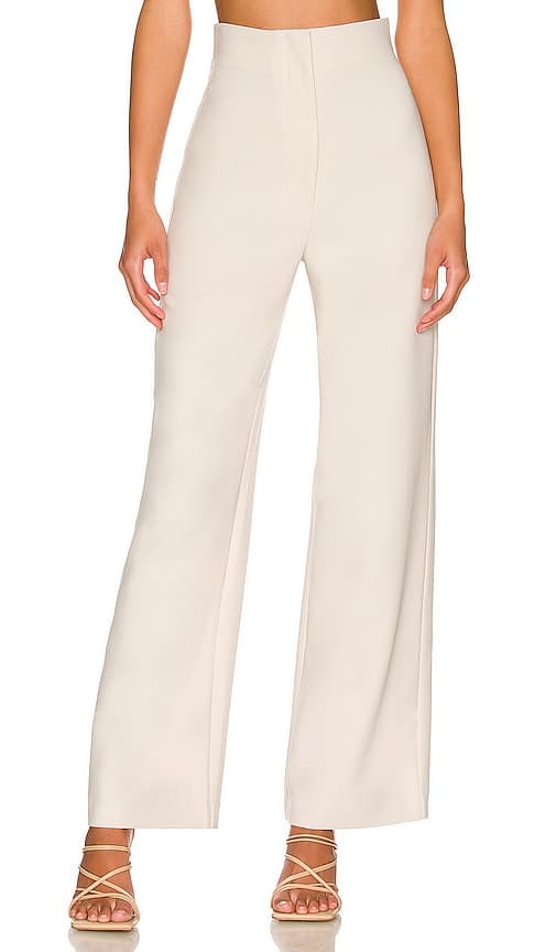 Anna High Waist Pant In Beige - Image 1
