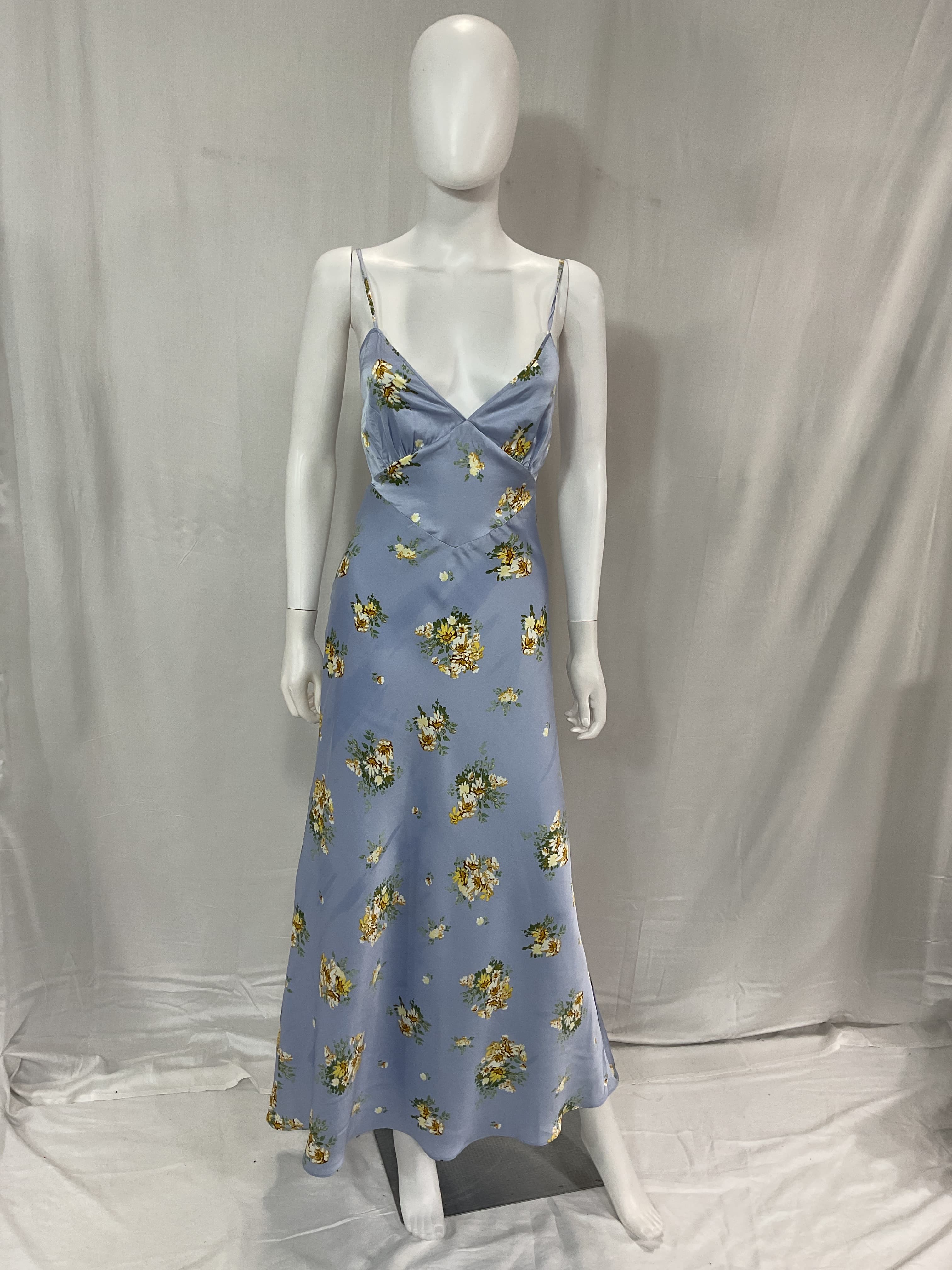 Malinda Slip Dress In Baby Blue Floral - Image 3