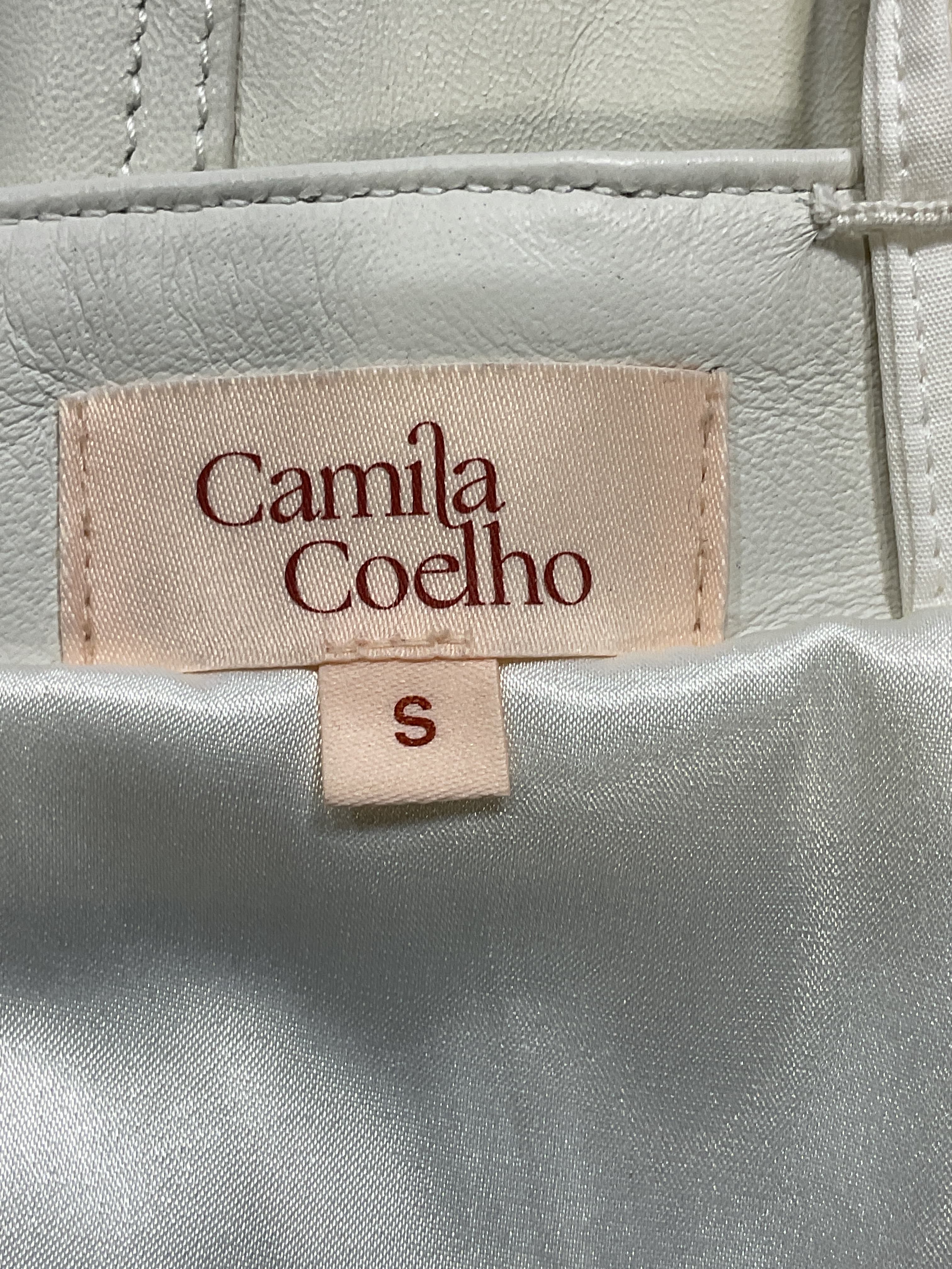 Juliana Leather Crop Top In Ivory - Image 2