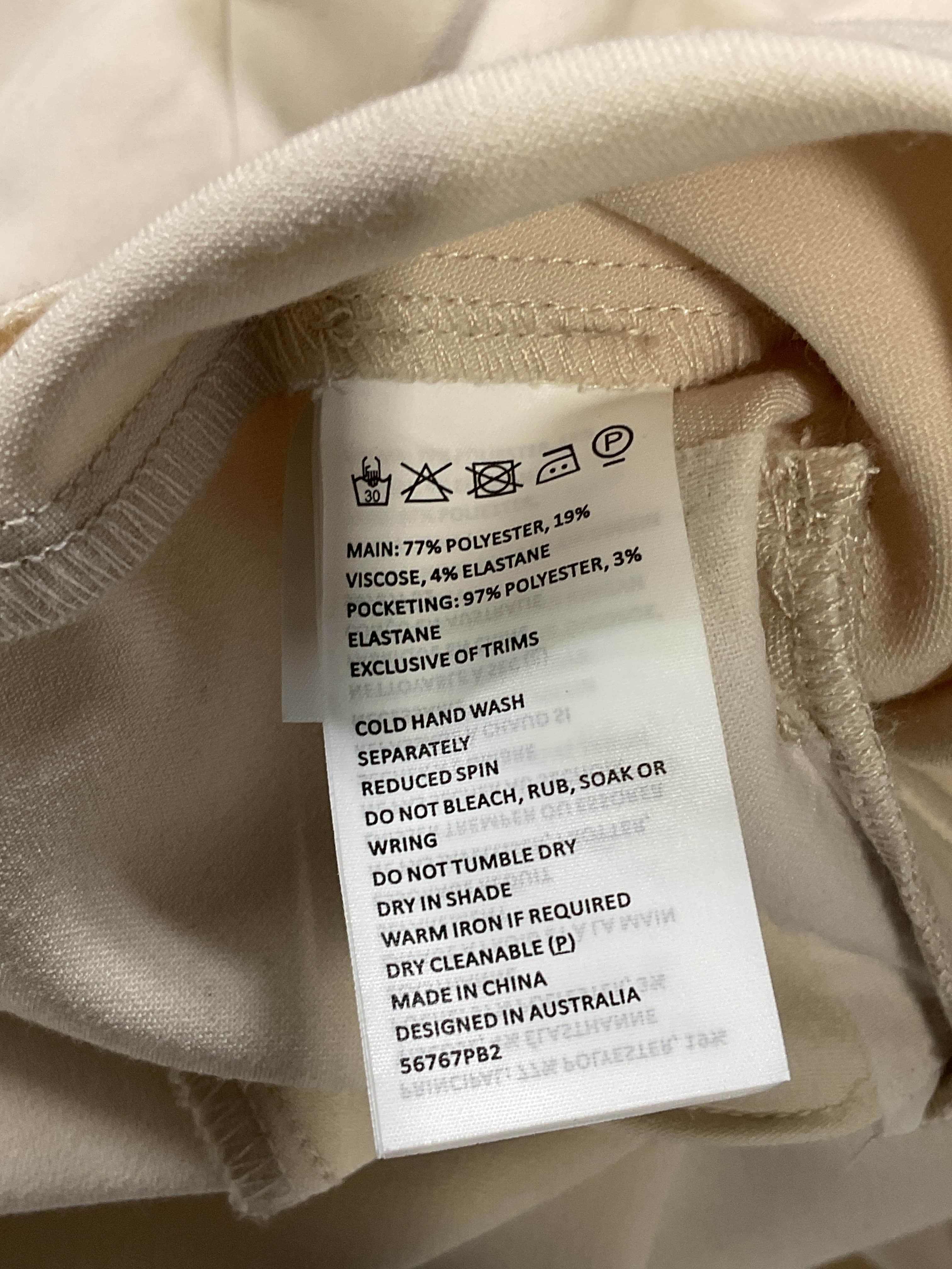 Anna High Waist Pant In Beige - Image 3