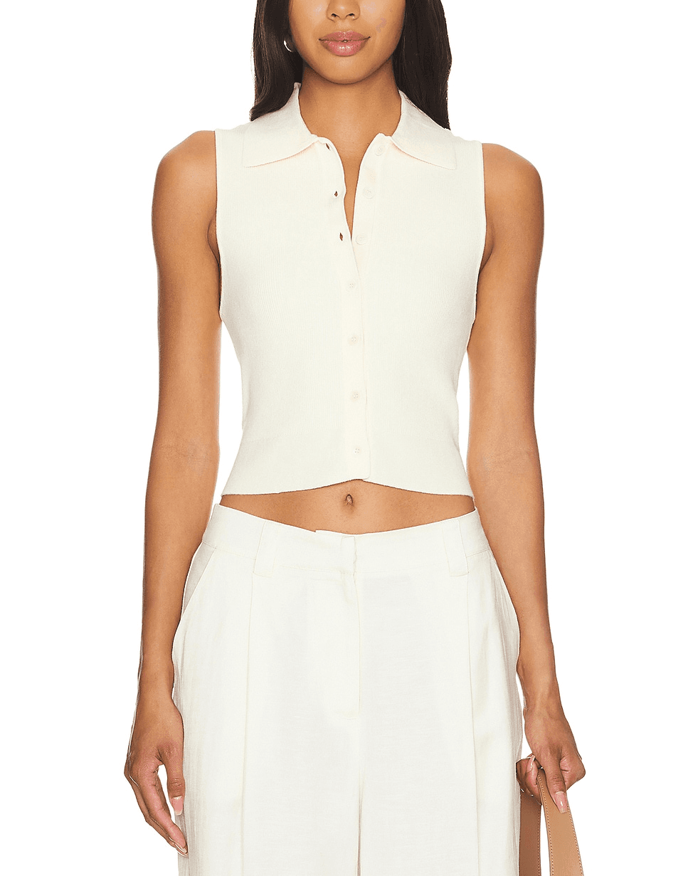 Ella Rose Esti Sleeveless Polo Vest Top - Image 1