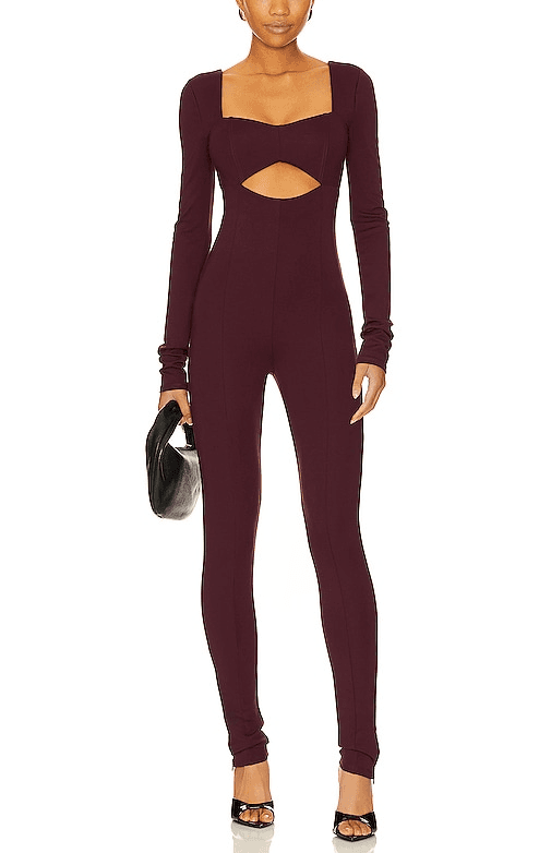 Tanya Jumpsuit In Midnight Burgundy - Image 1