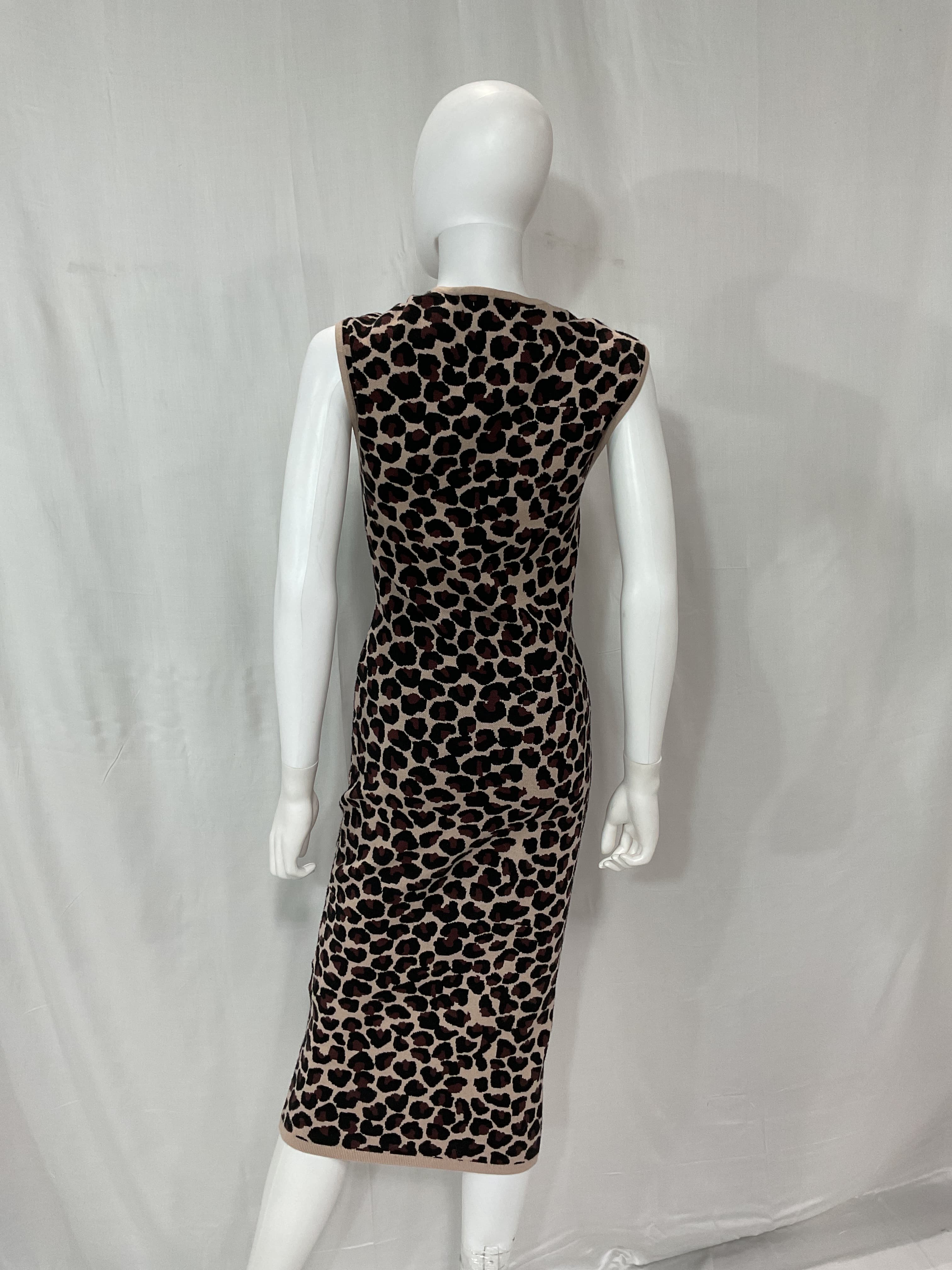 Seanna Leopard Midi Dress In Brown Multi - Image 2