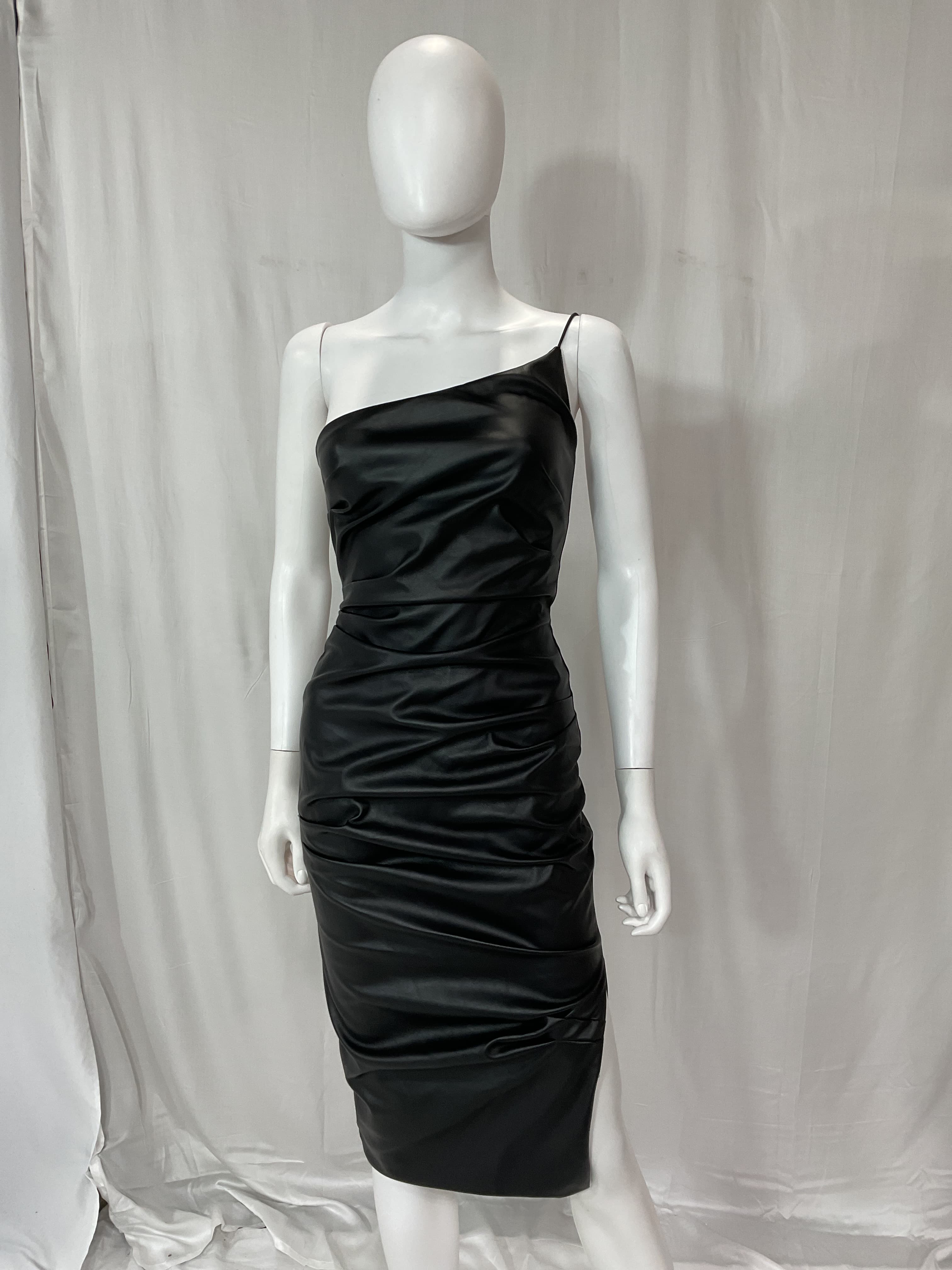 Rhea Faux Leather Midi Dress - Image 2