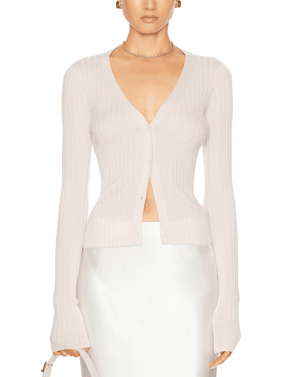 Sablynliliana V-Neck Cardigan In Mallow - Image 1