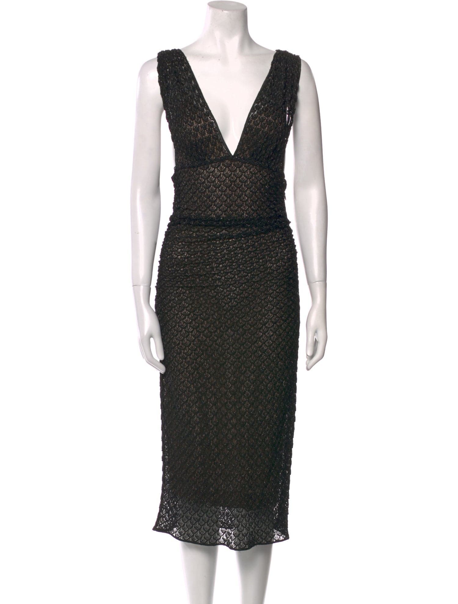 Plunge Neckline Long Dress - Image 1