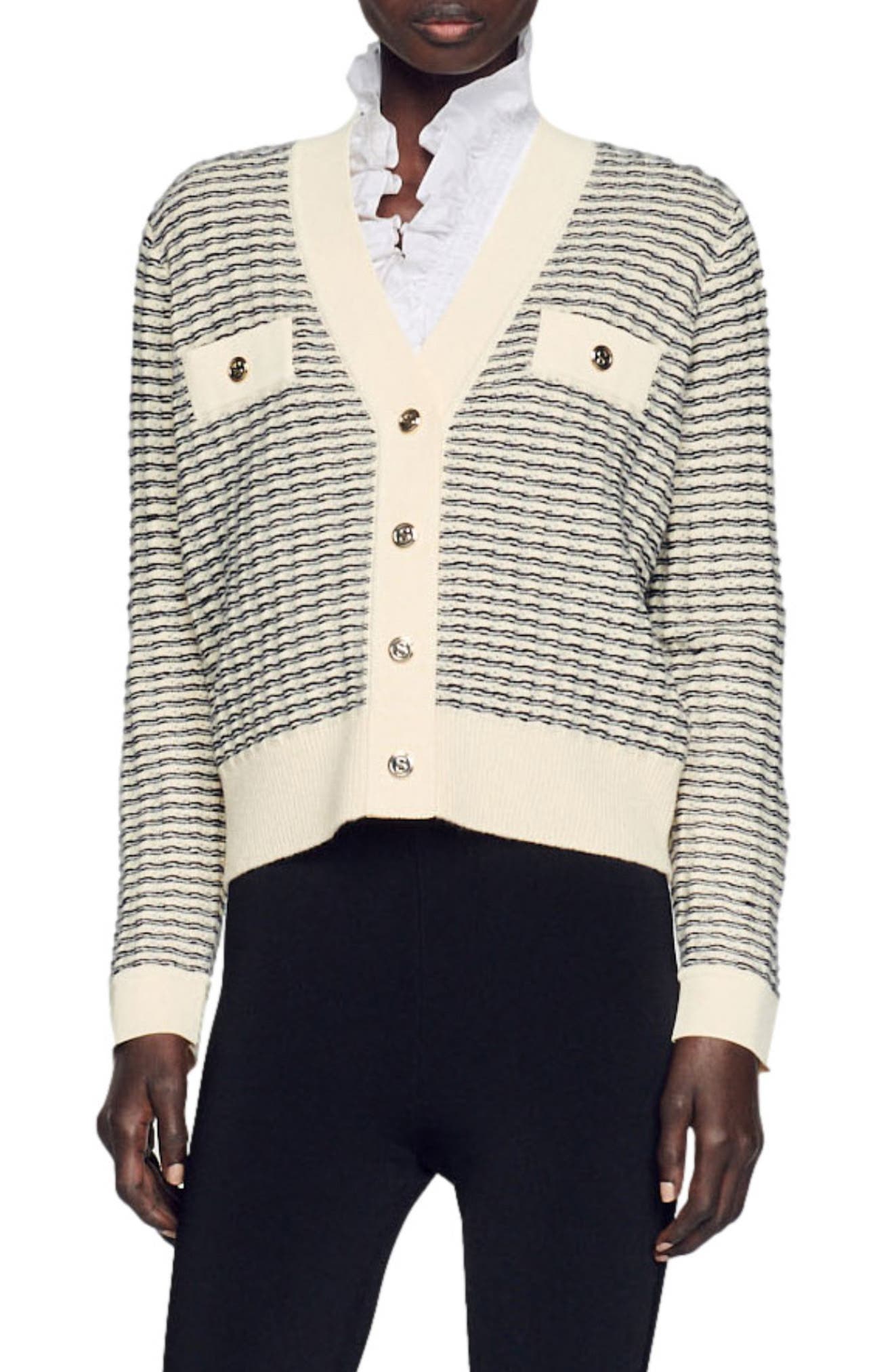 Stripe Wool & Cashmere Cardigan - Image 1
