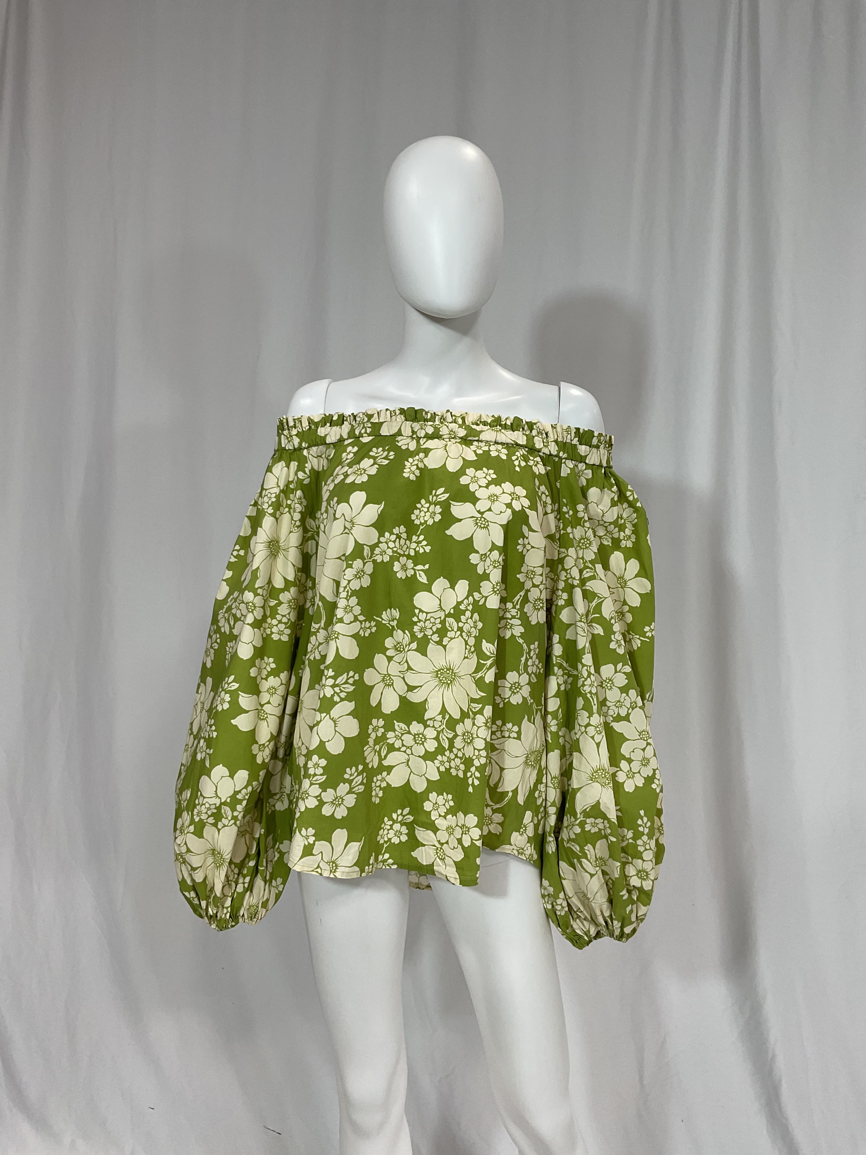 Leisa Floral Off The Shoulder Organic Cotton Blouse - Image 2