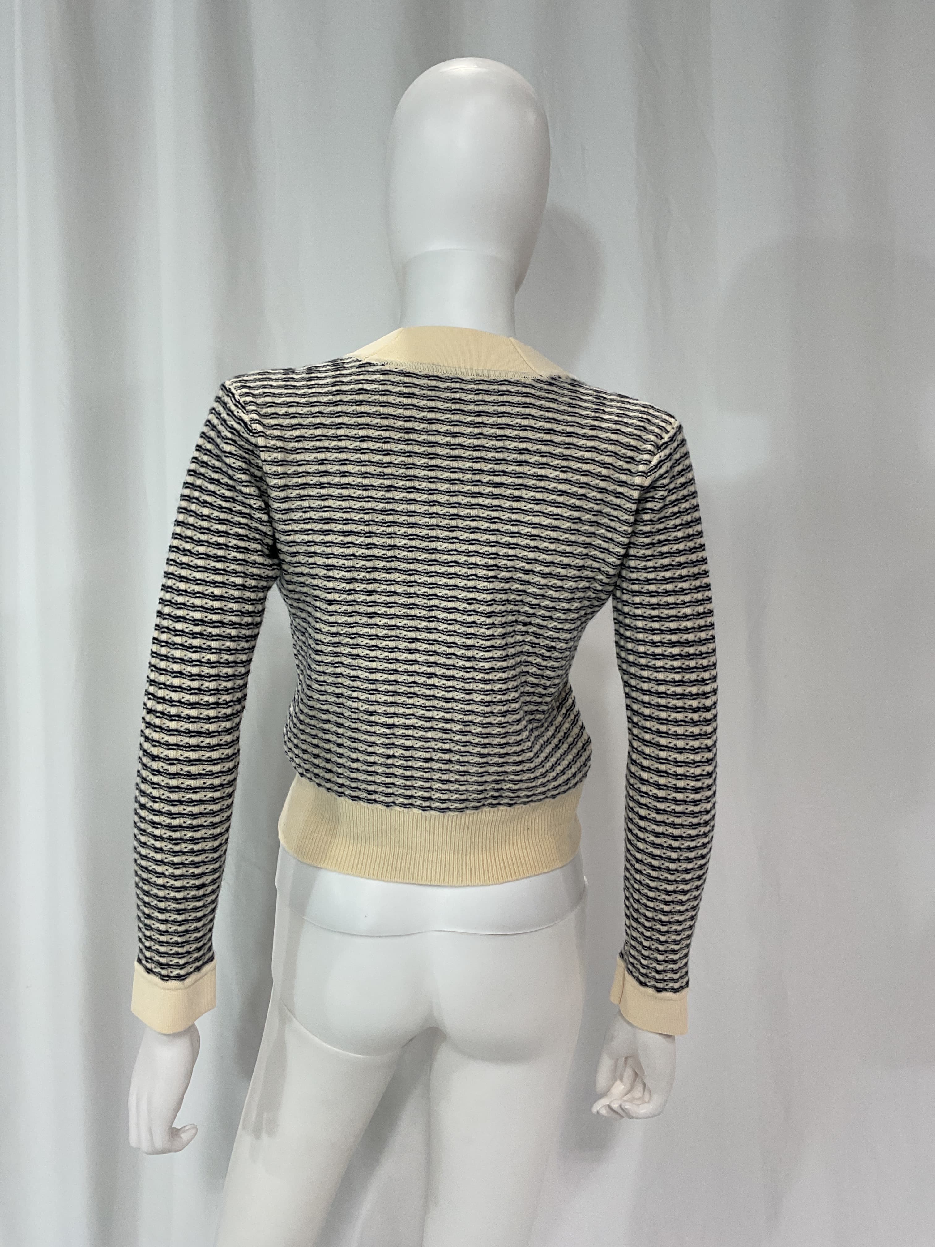 Stripe Wool & Cashmere Cardigan - Image 2