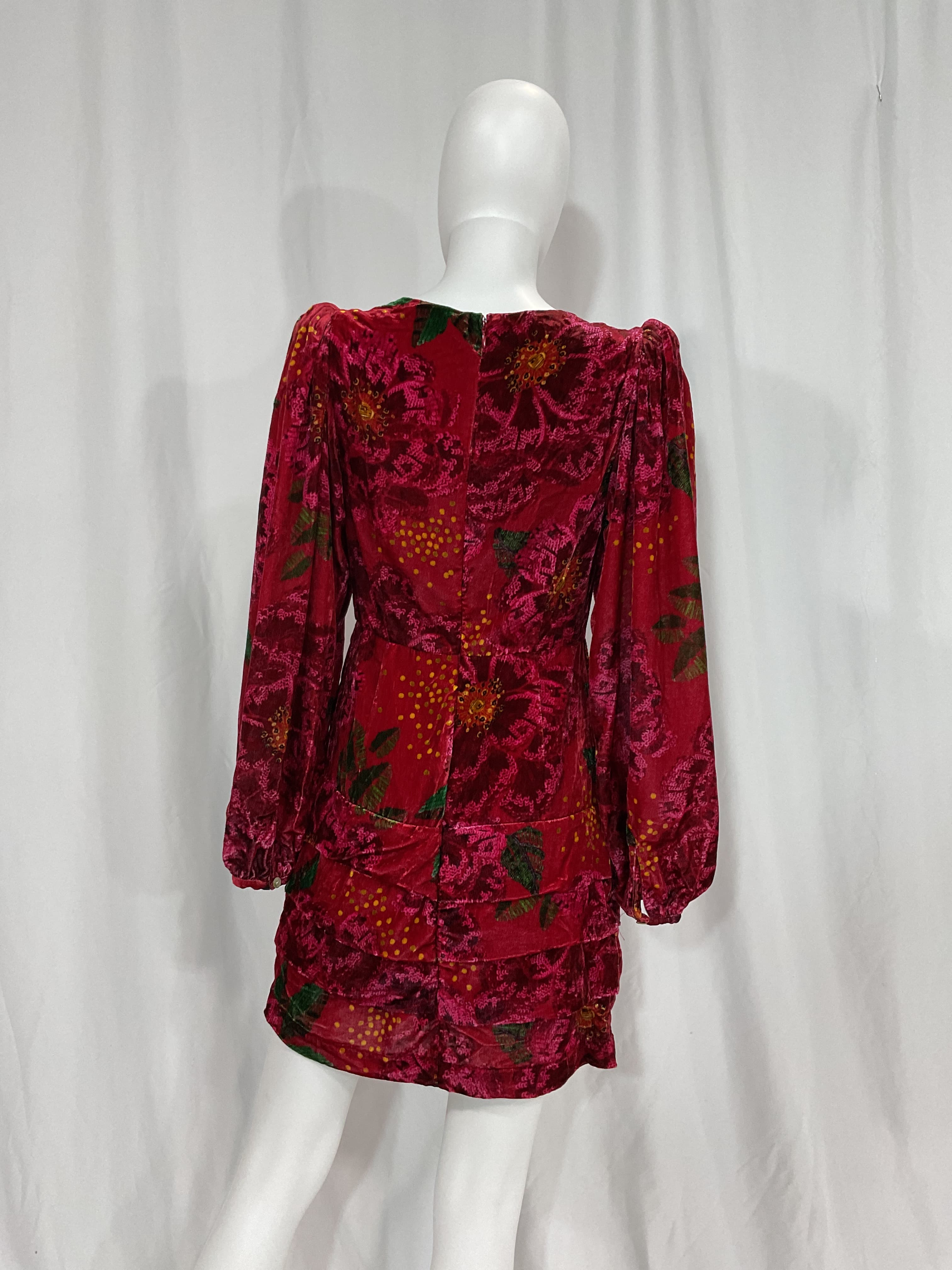 Shiny Flowers Long Sleeve Minidress - Image 2