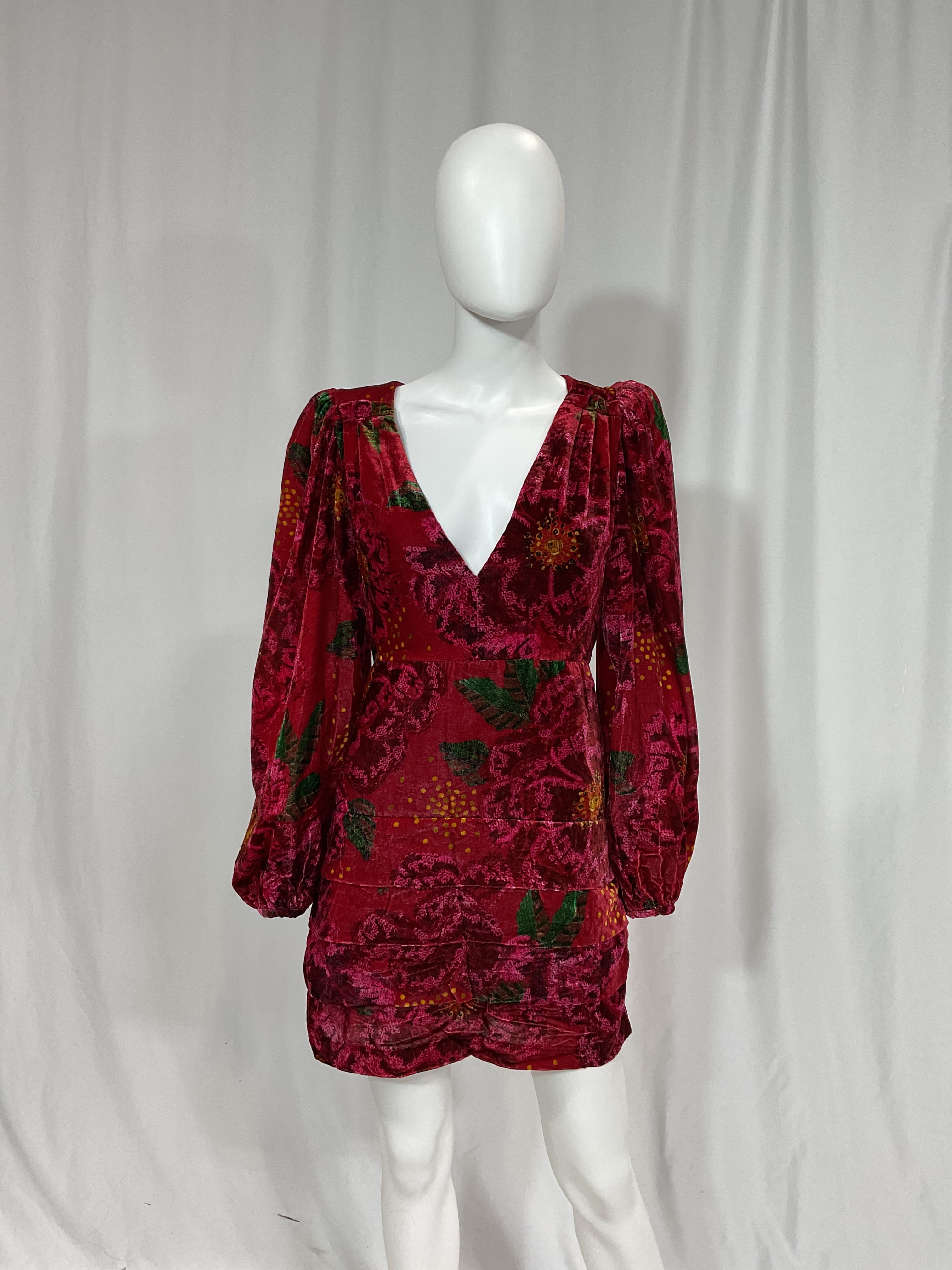 Shiny Flowers Long Sleeve Minidress - Image 3
