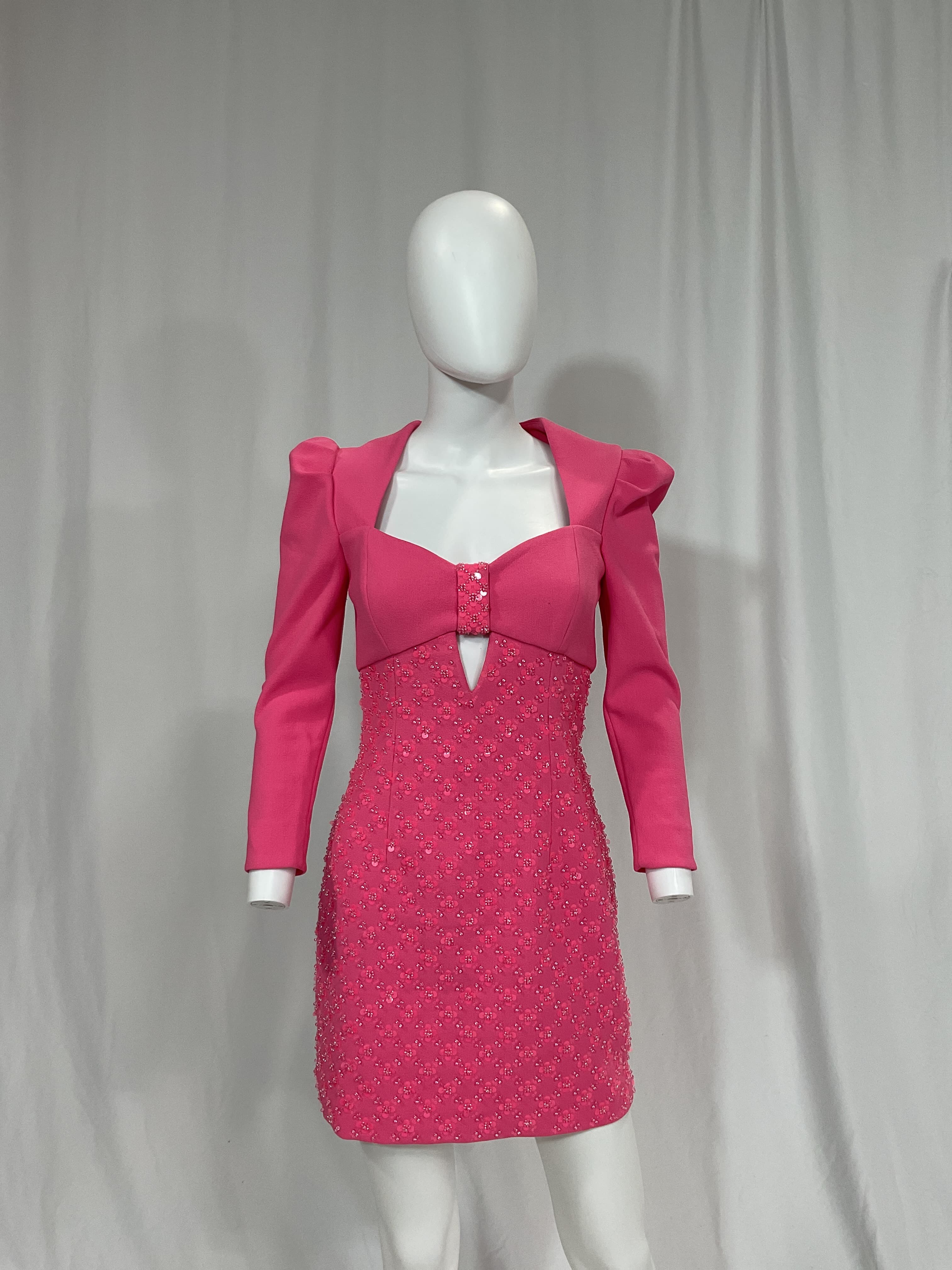 Marie Sequin Detail Long Sleeve Dress - Image 4