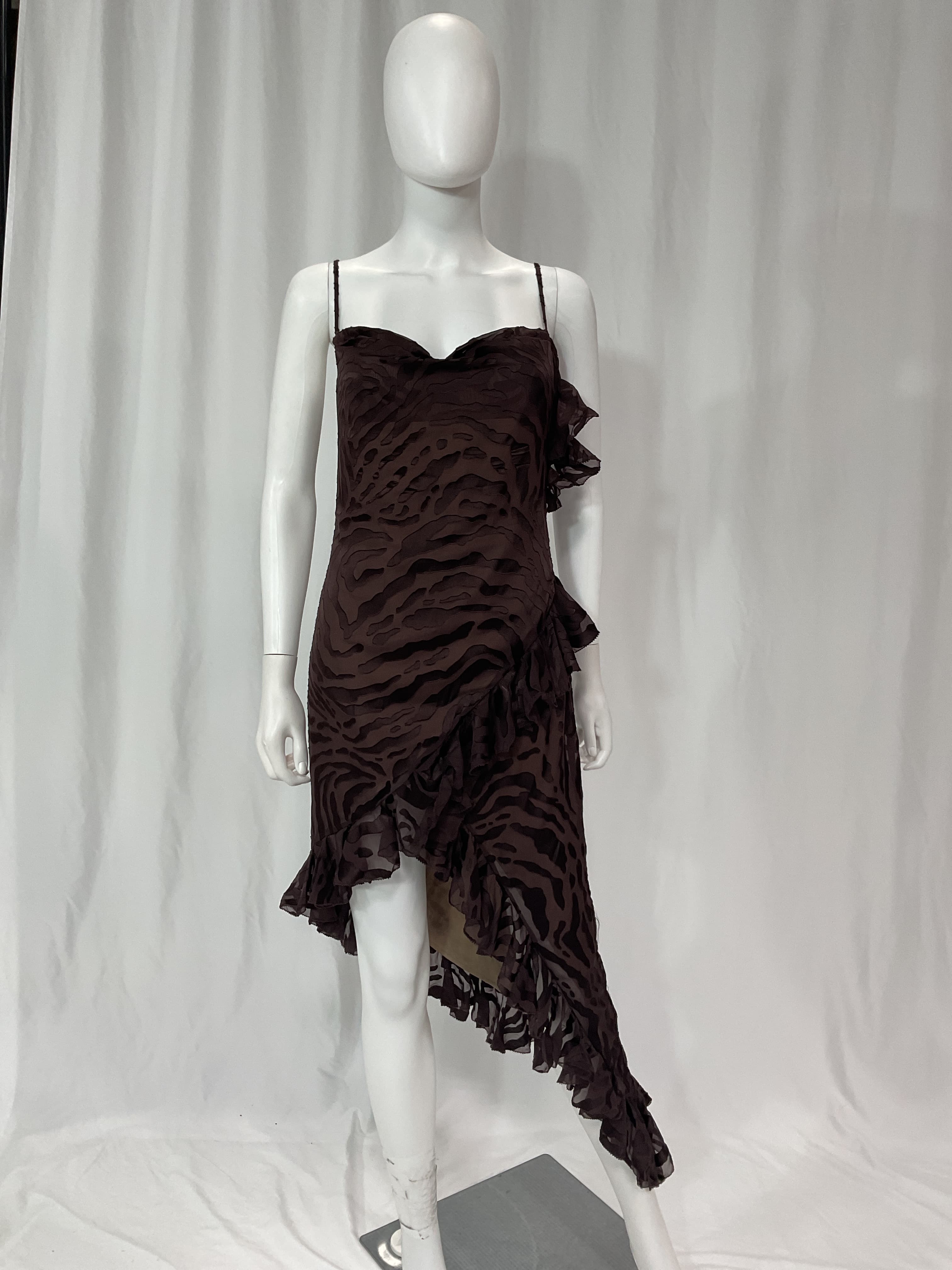 Amy Midi Dress In Brown Animal - Image 3