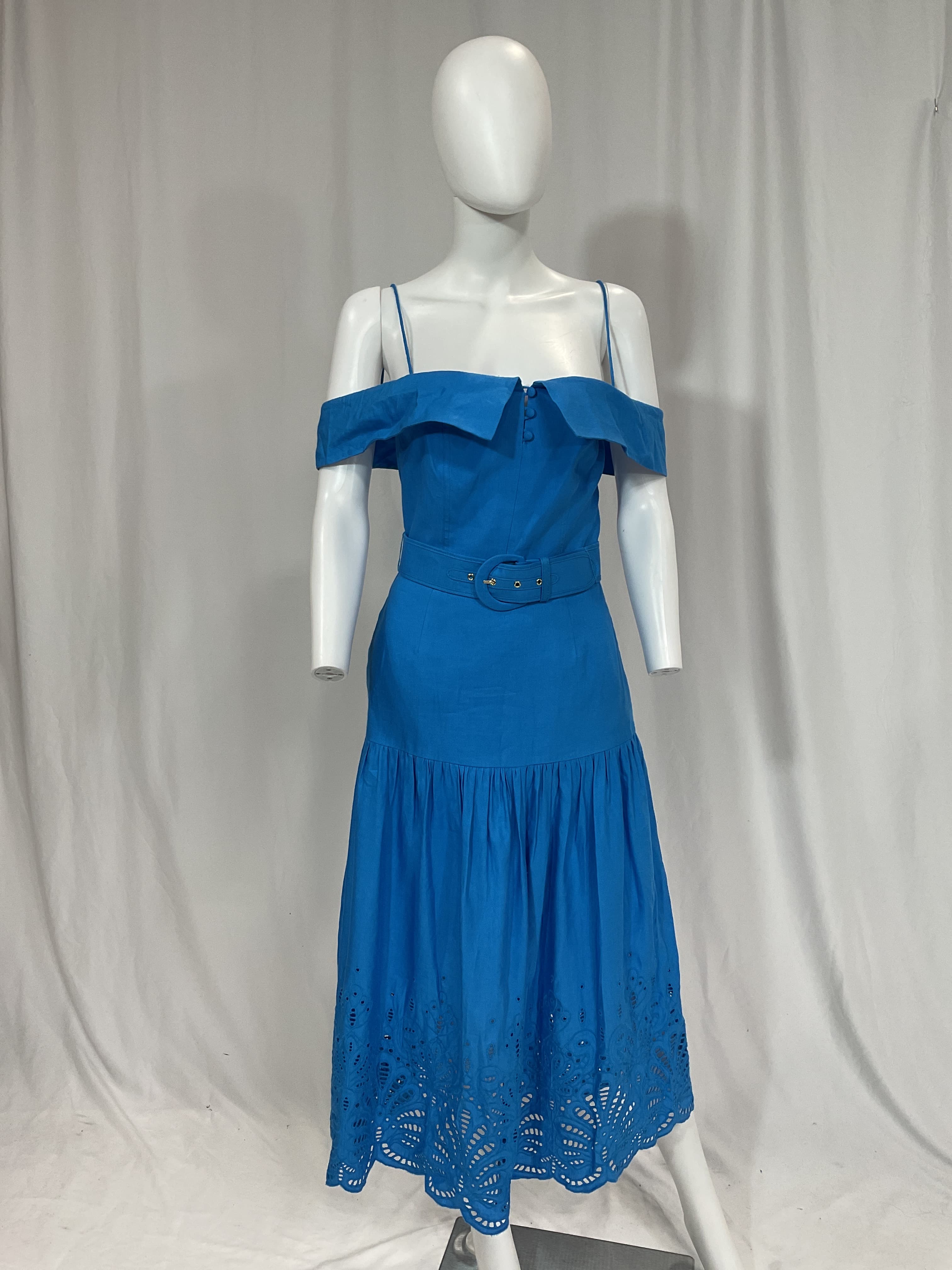 Isidora Belted Linen & Cotton Midi Dress - Image 3
