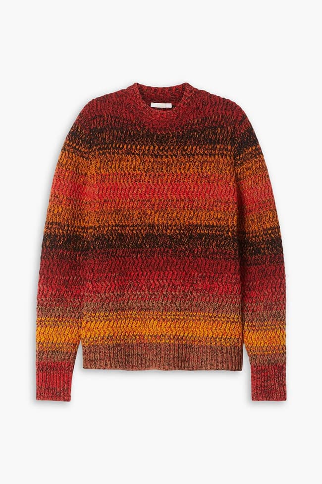 Striped Ribbed Cashmere Sweater - Image 1