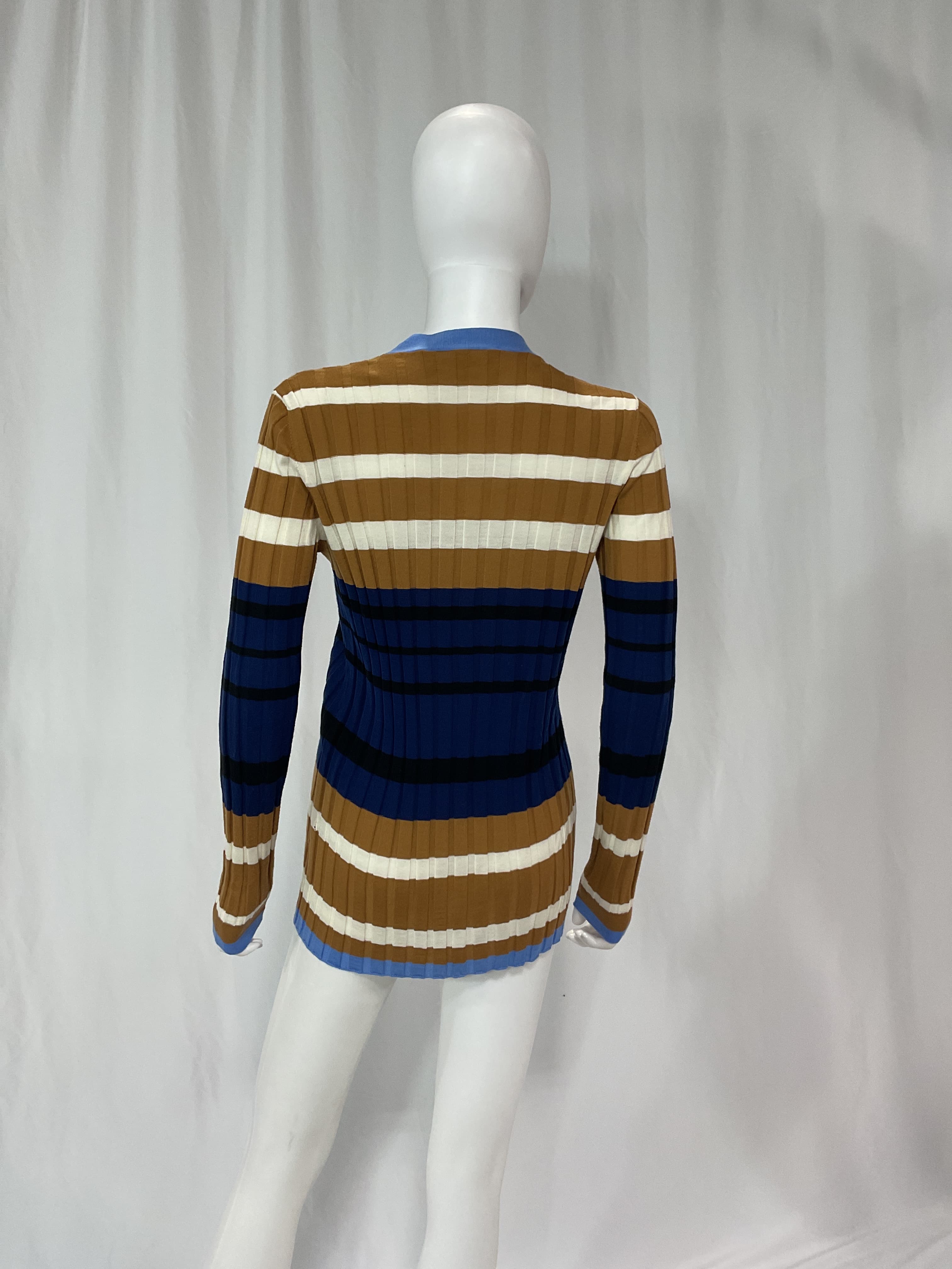 Striped Ribbed Wool Cardigan - Image 2
