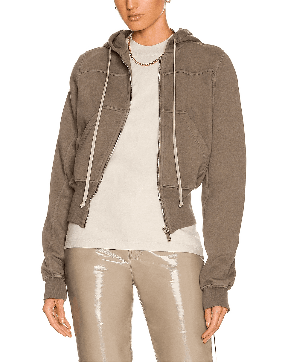 Drkshdw By Rick Owens Small Hoodie In Dust - Image 1