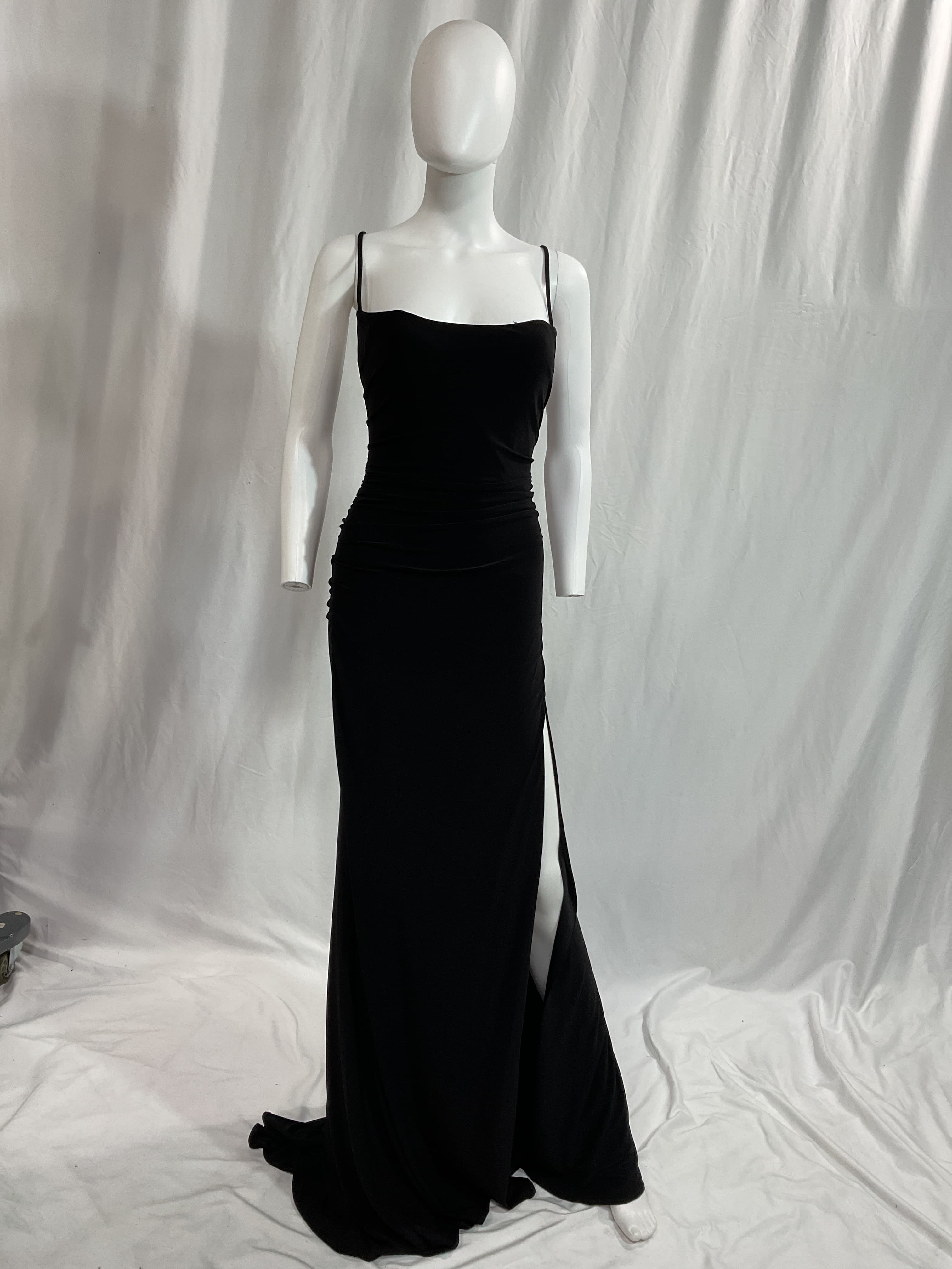 Form Fitting Jersey Dress With Ruching And Strappy Back - Image 4