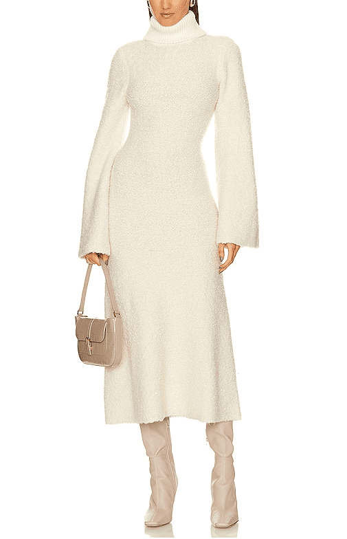 Maeko Boucle Dress In Ivory - Image 1