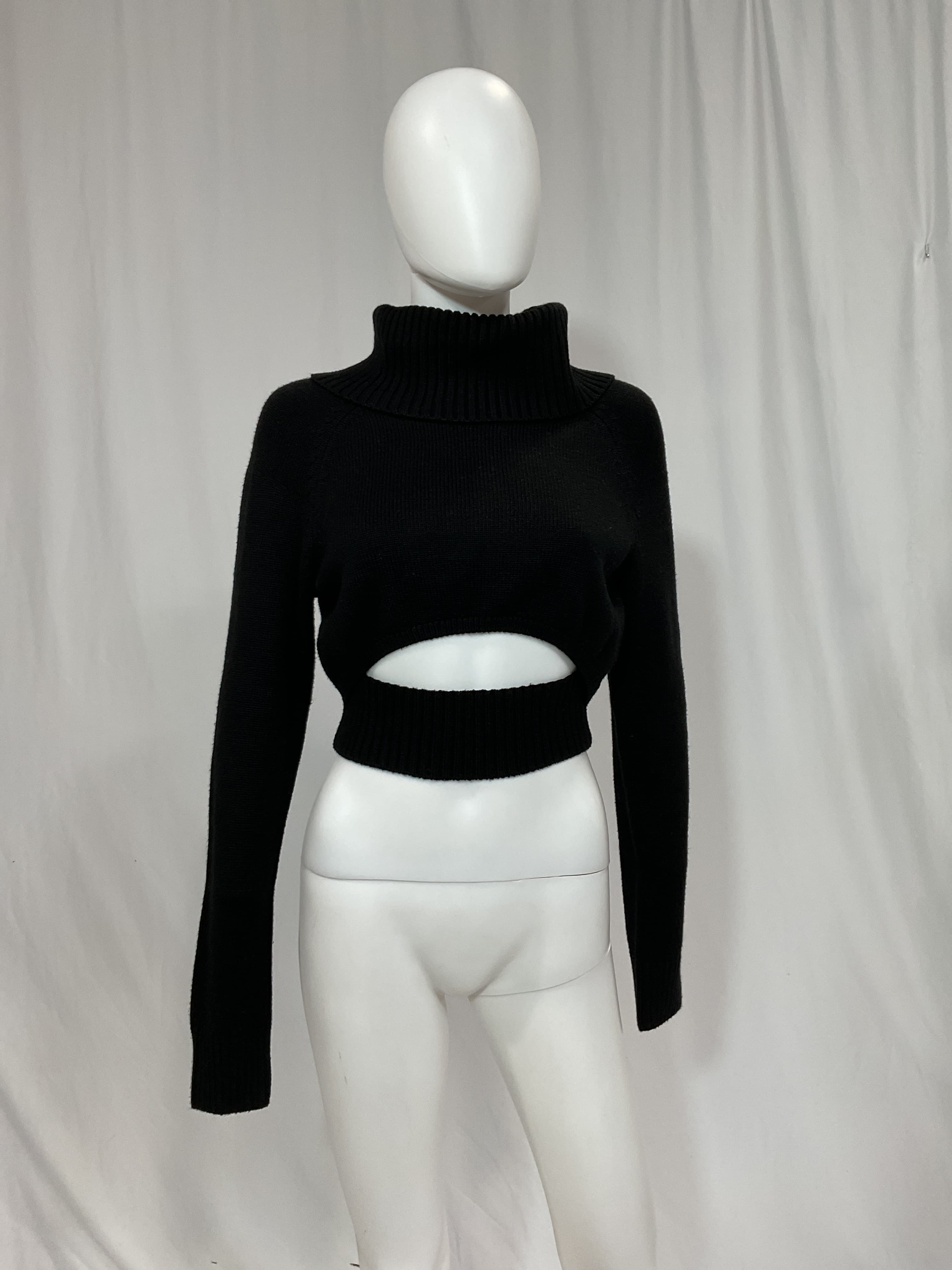Winston Cropped Turtleneck Sweater In Black - Image 2