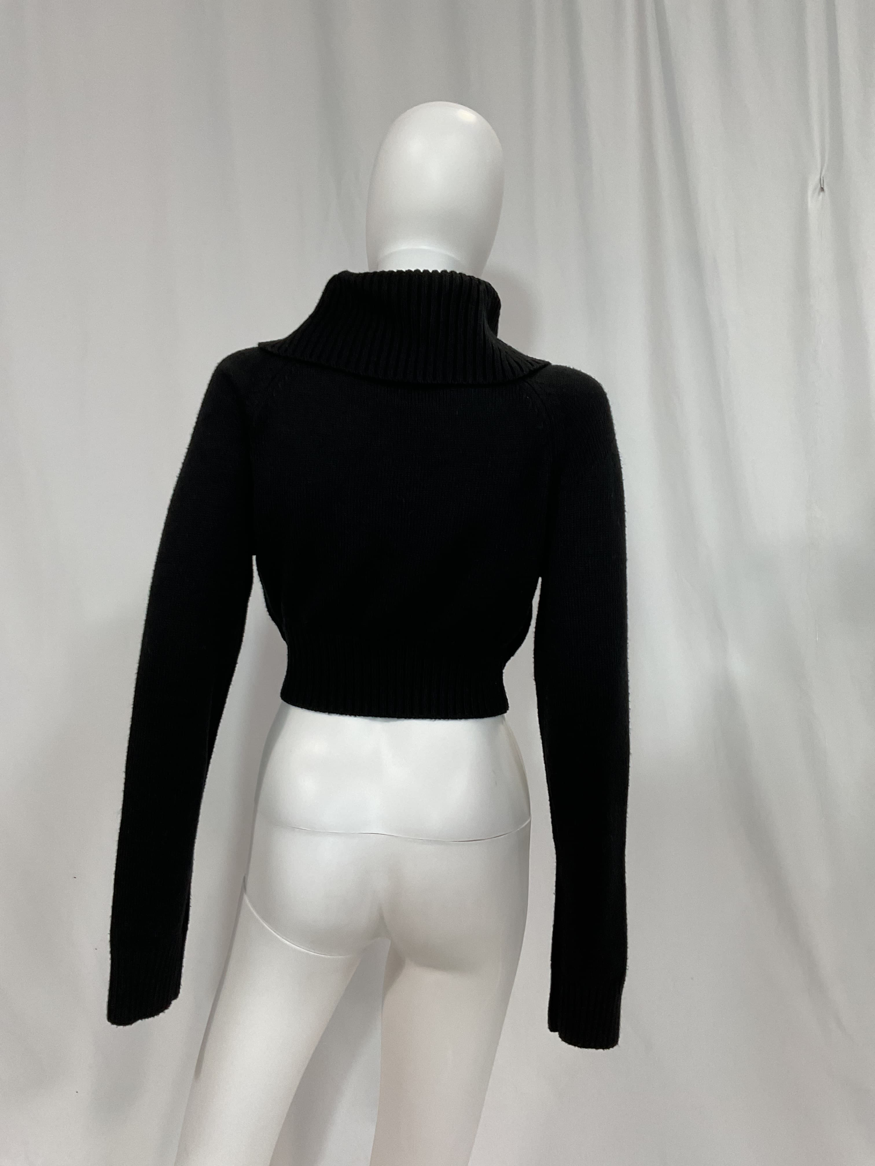 Winston Cropped Turtleneck Sweater In Black - Image 4