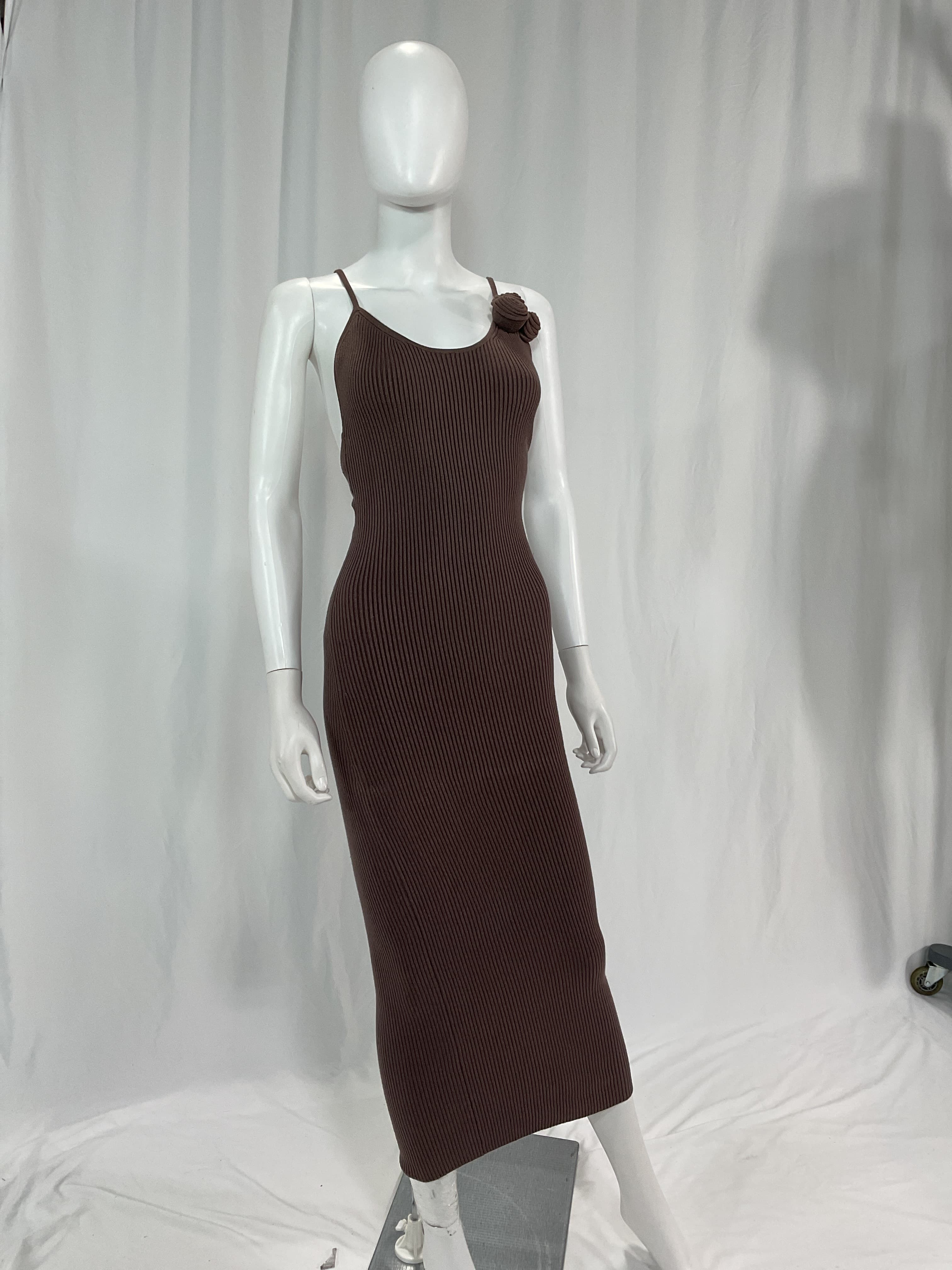 Dara Rosette Midi Dress In Brown - Image 2