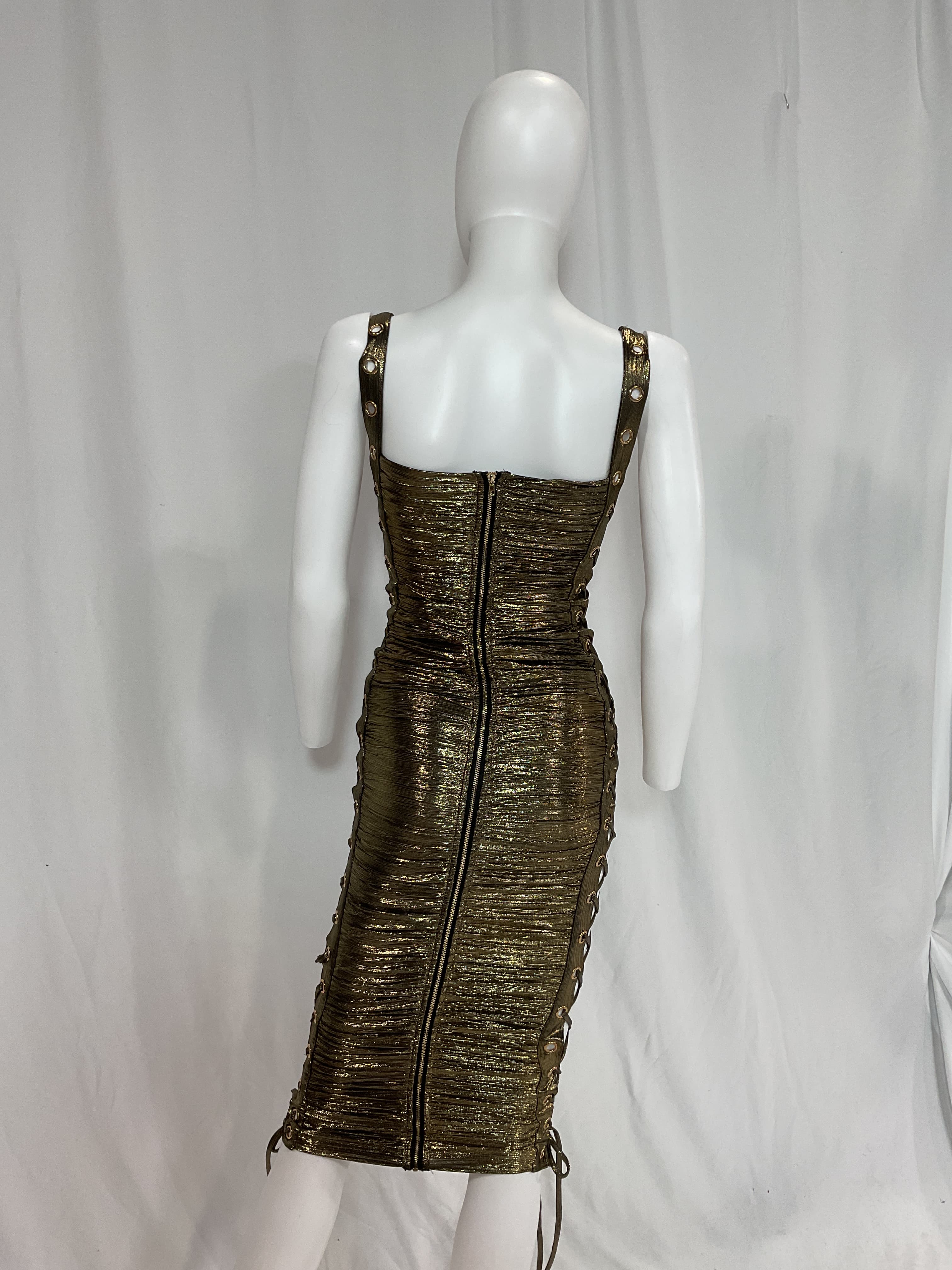 Mimi Midi Dress In Gold - Image 3