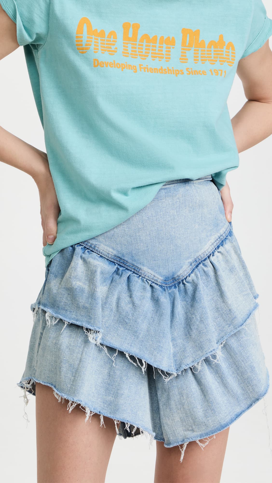 The Ruffle Mini Raw Edge Skirt - Image 1