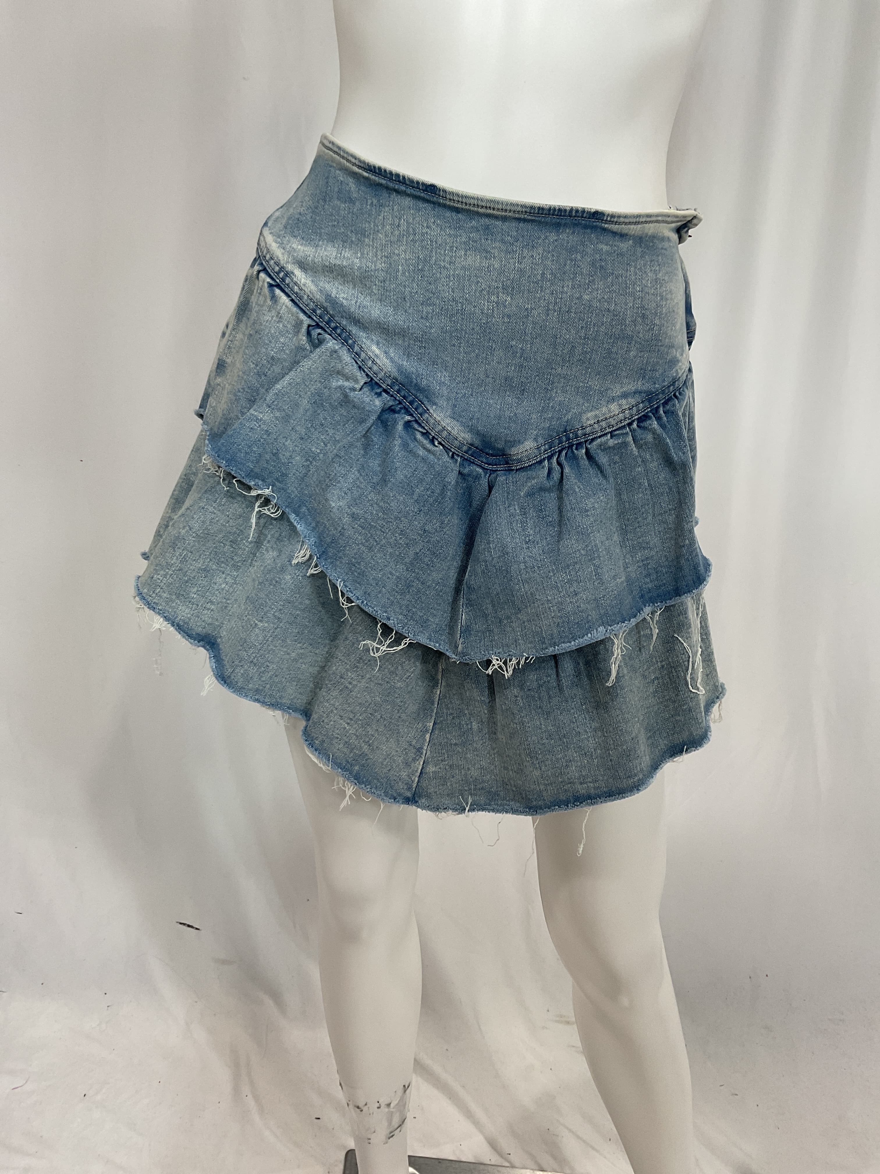 The Ruffle Mini Raw Edge Skirt - Image 2