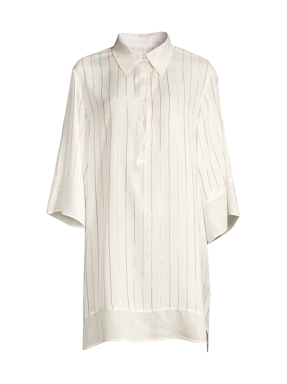 Metallic Striped Mini Shirtdress - Image 1
