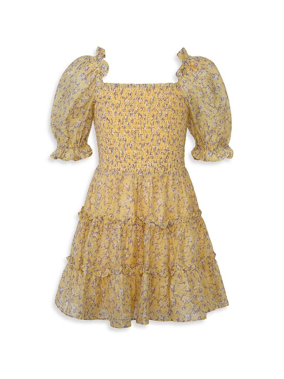 Girl's Tiered Floral Dress - Image 1
