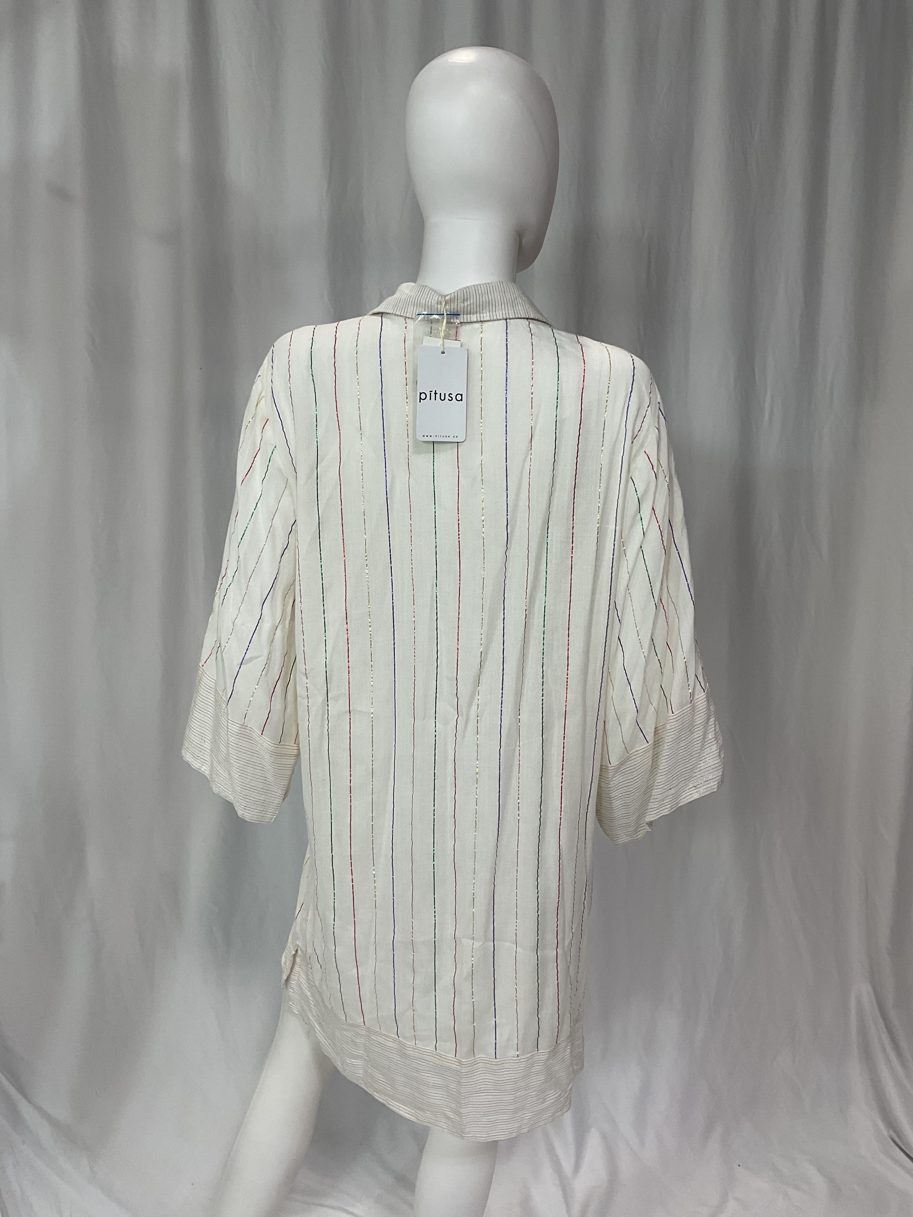 Metallic Striped Mini Shirtdress - Image 2