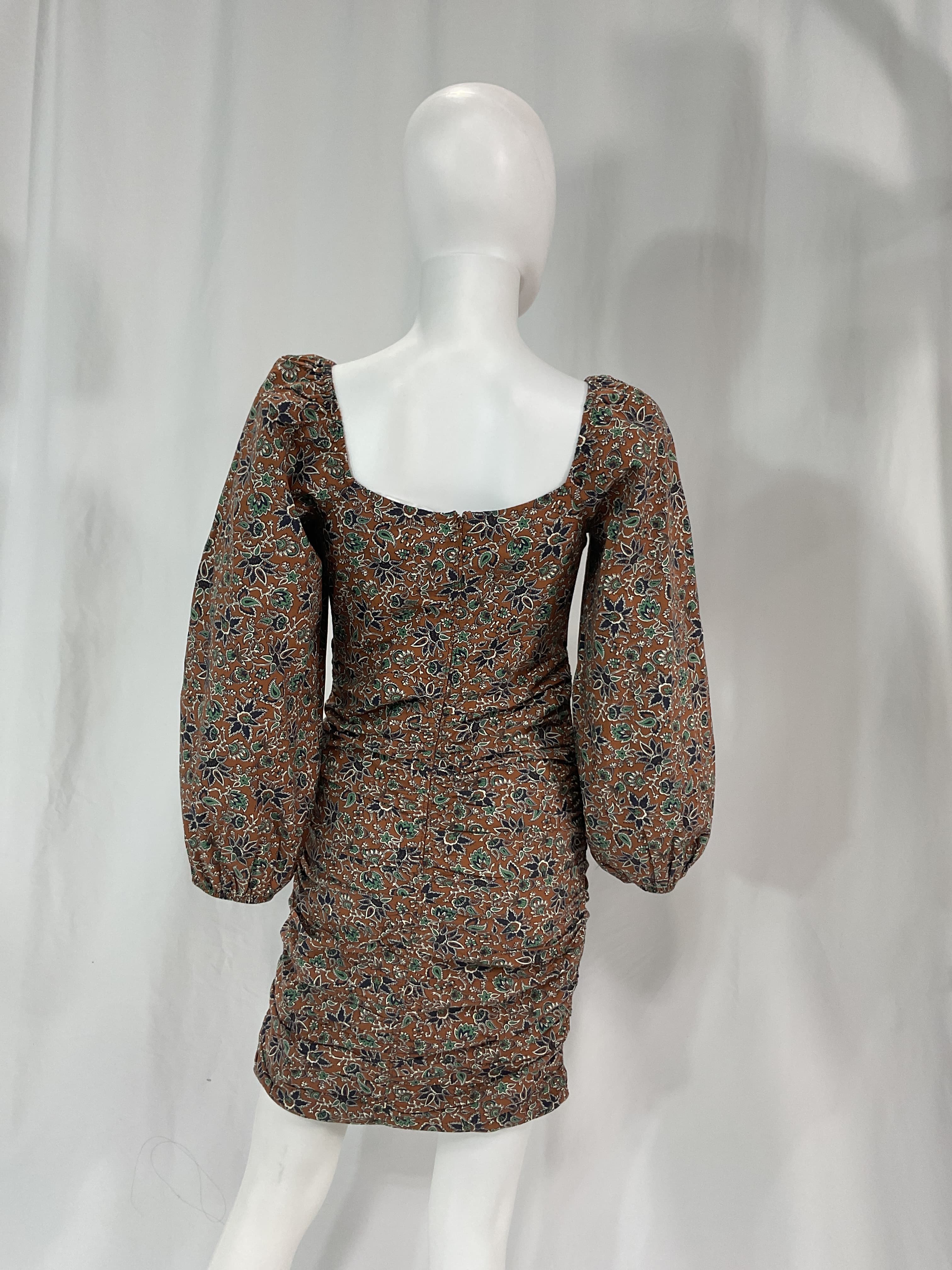 Nadi Ruched Floral-Print Cotton Mini Dress - Image 4