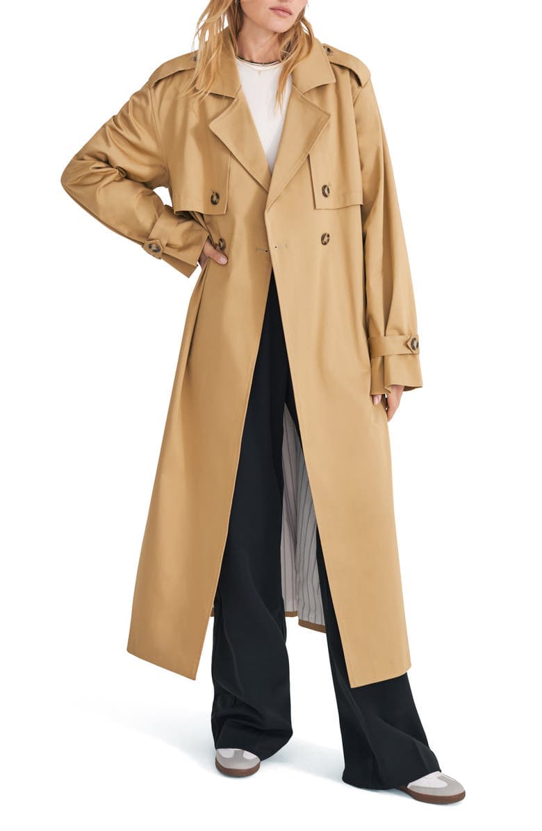 The Charles Tie Waist Double Breasted Trench Coat - Image 1