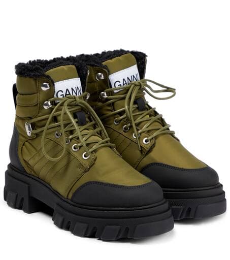 Leather-Trimmed Ankle Boots - Image 1
