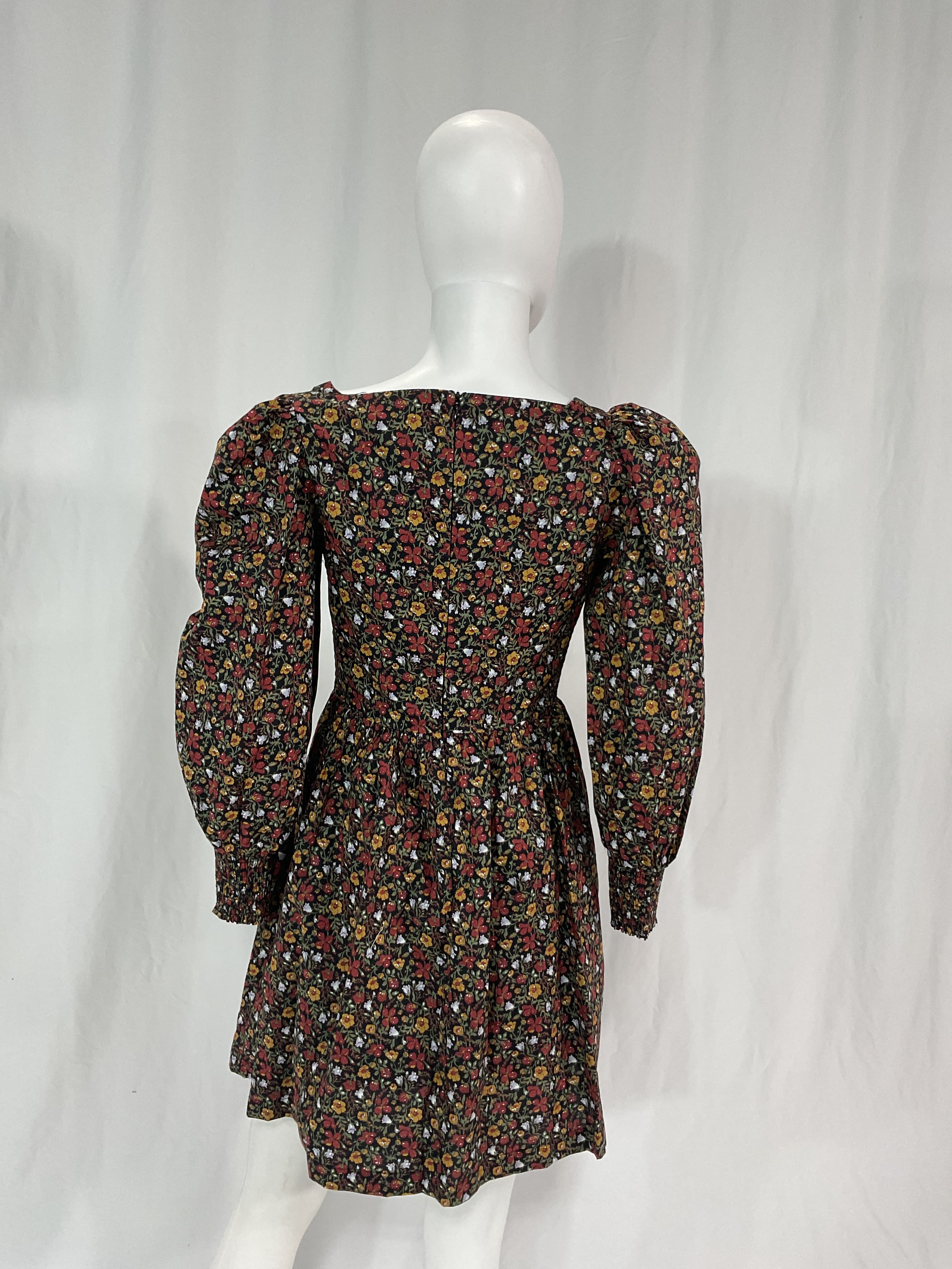 Black Multi Floral Square Neck Spencer Mini Dress - Image 4