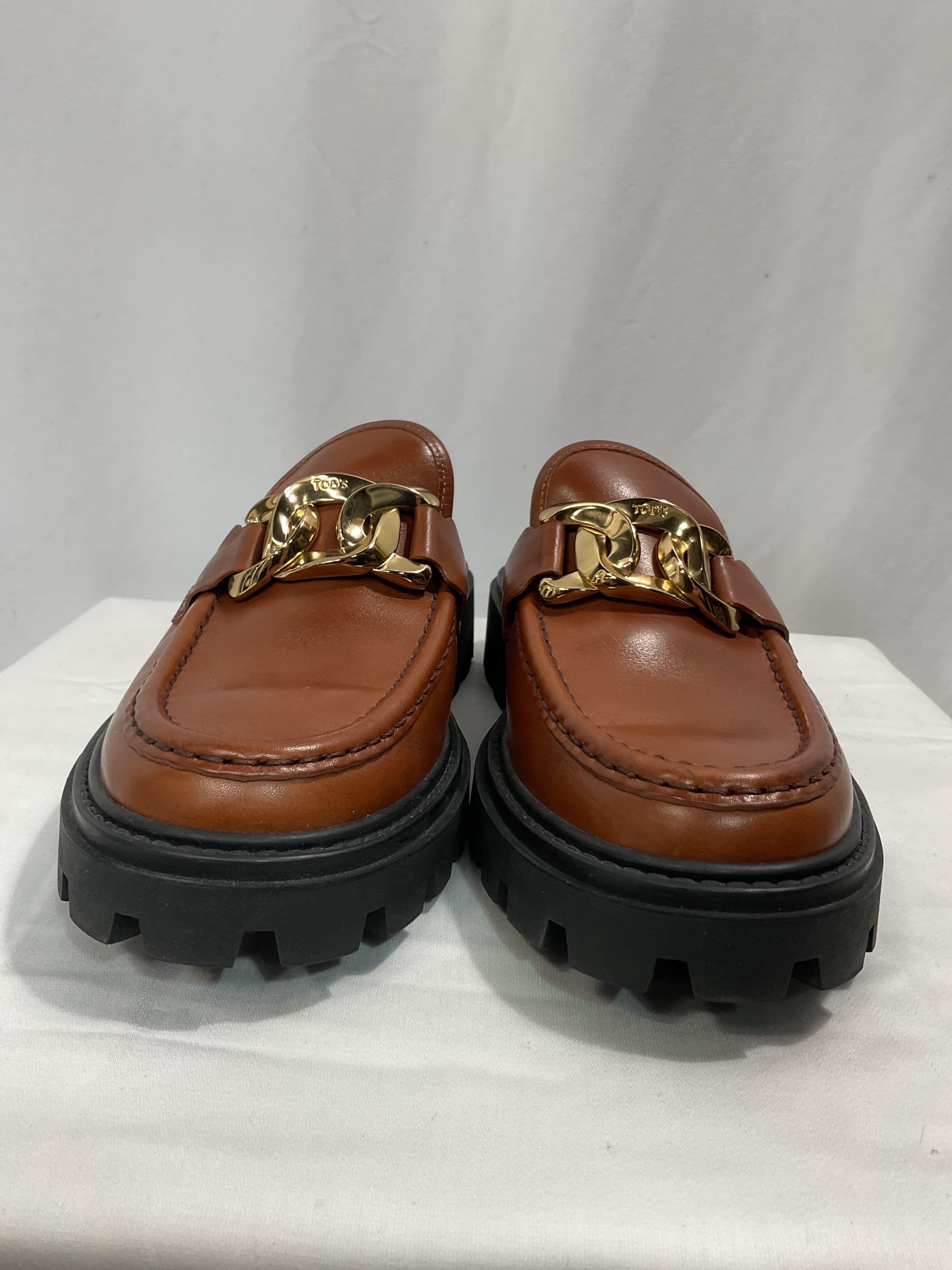 Gomma Pesante Chain-Embellished Leather Mules - Image 3