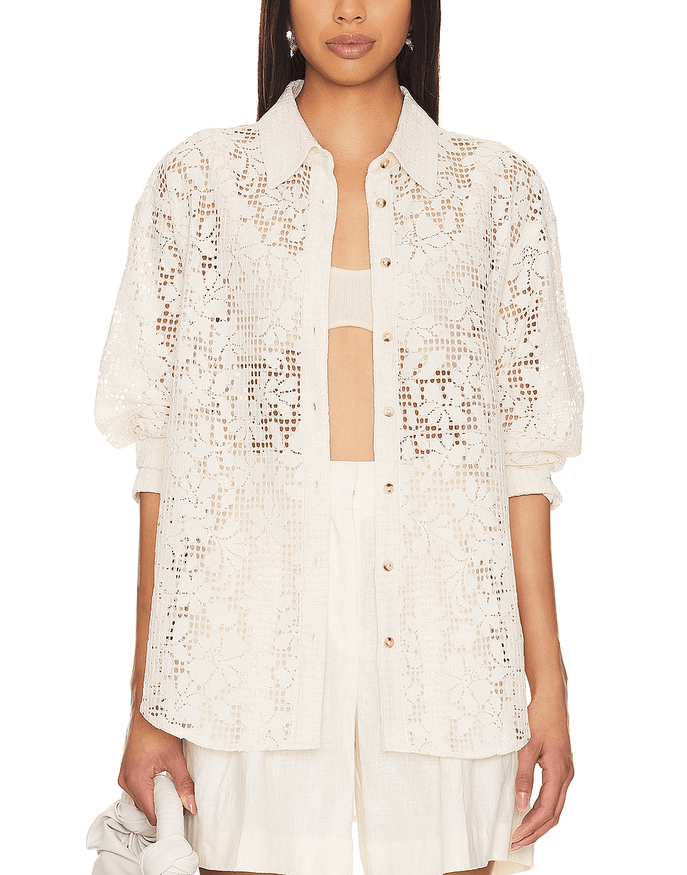 In Your Dreams Lace Buttondown - Image 1