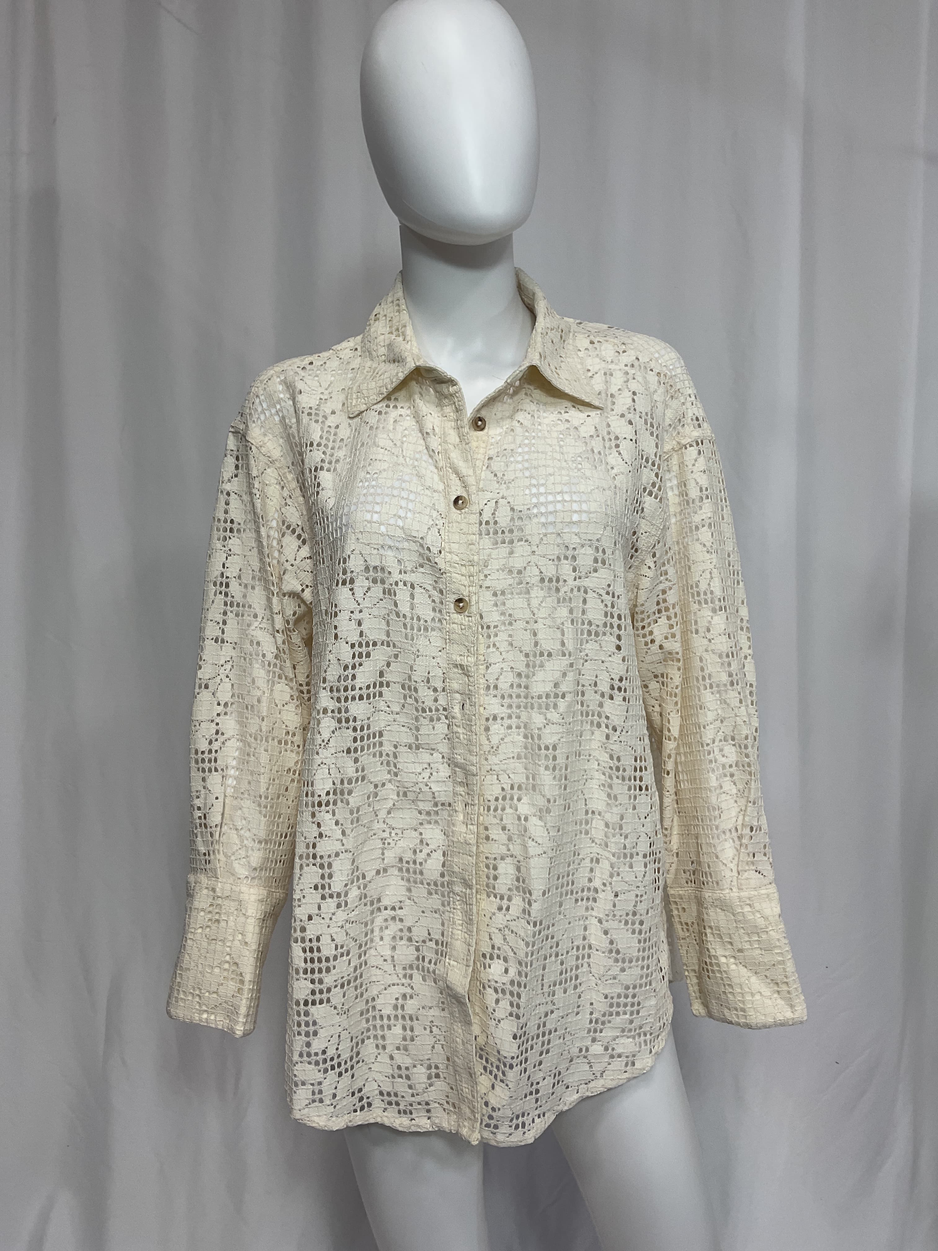 In Your Dreams Lace Buttondown - Image 4