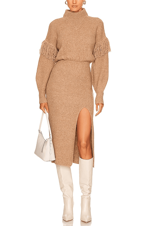Angelle Sweater Dress In Oatmeal - Image 1