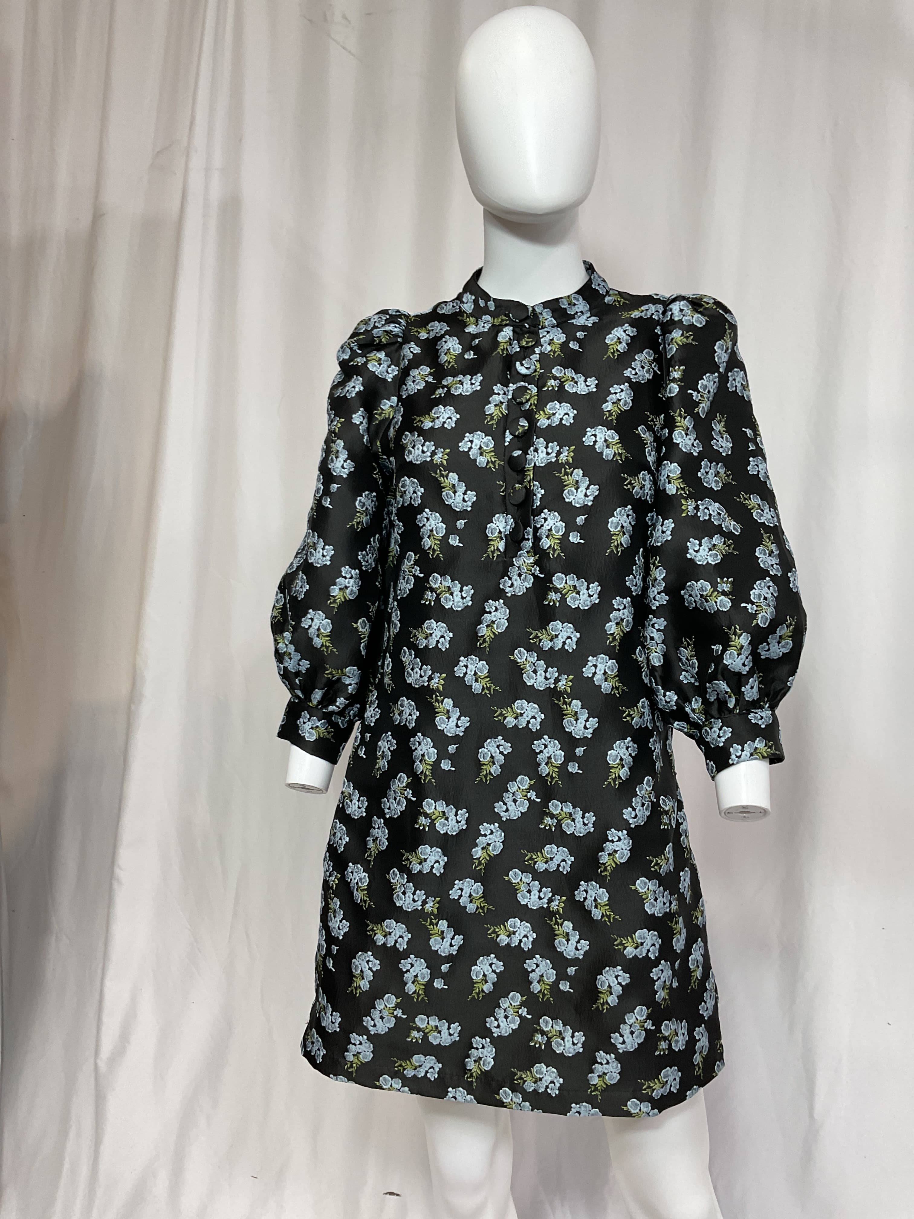 Black Heirloom Jacquard Samantha Dress - Image 2