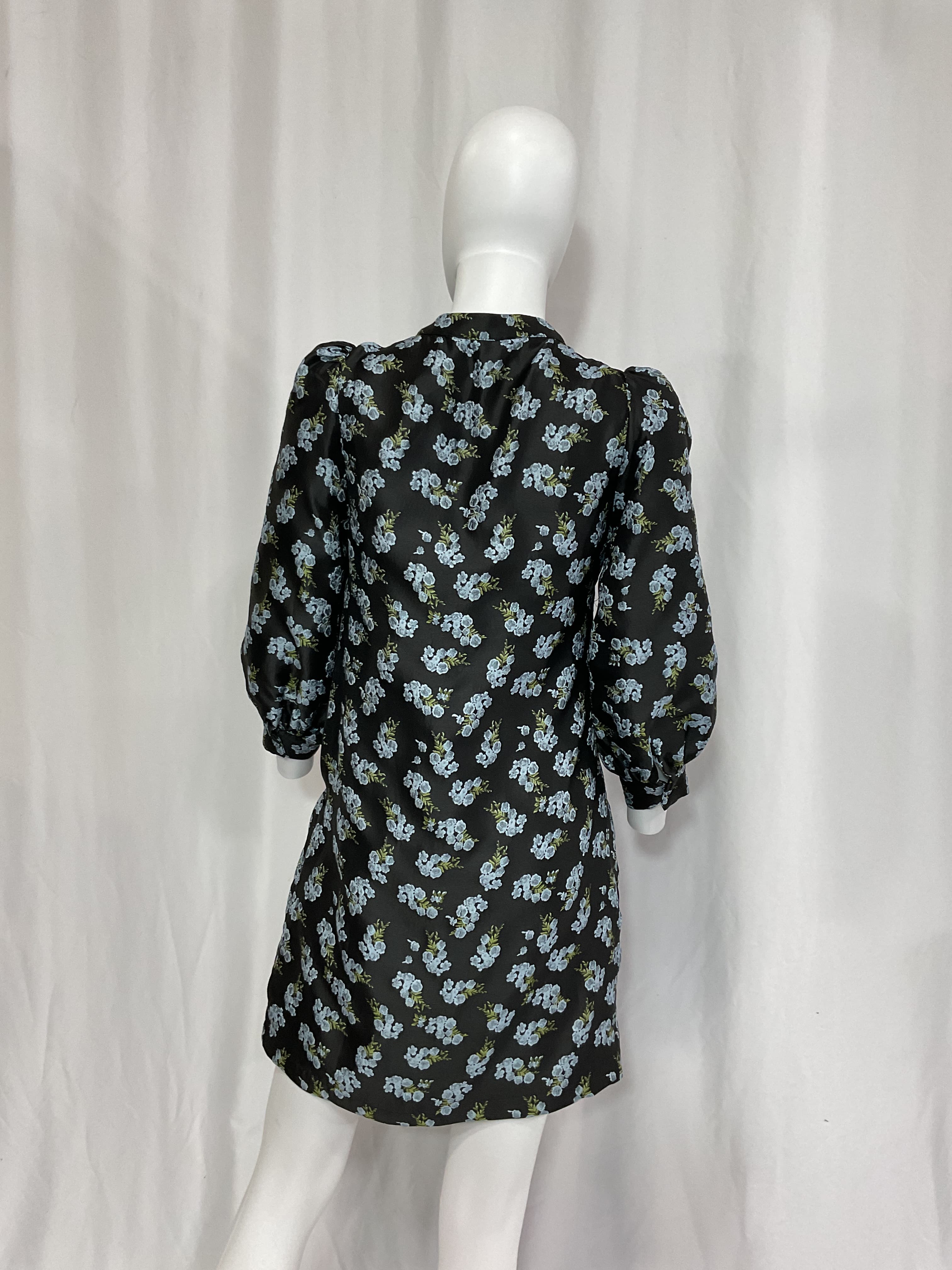 Black Heirloom Jacquard Samantha Dress - Image 4