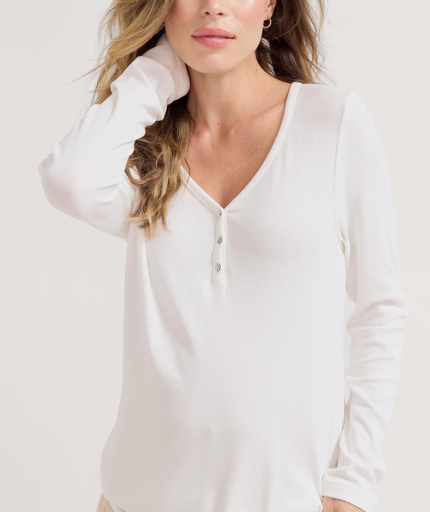 The Softest Rib Nursing Henley - Image 1