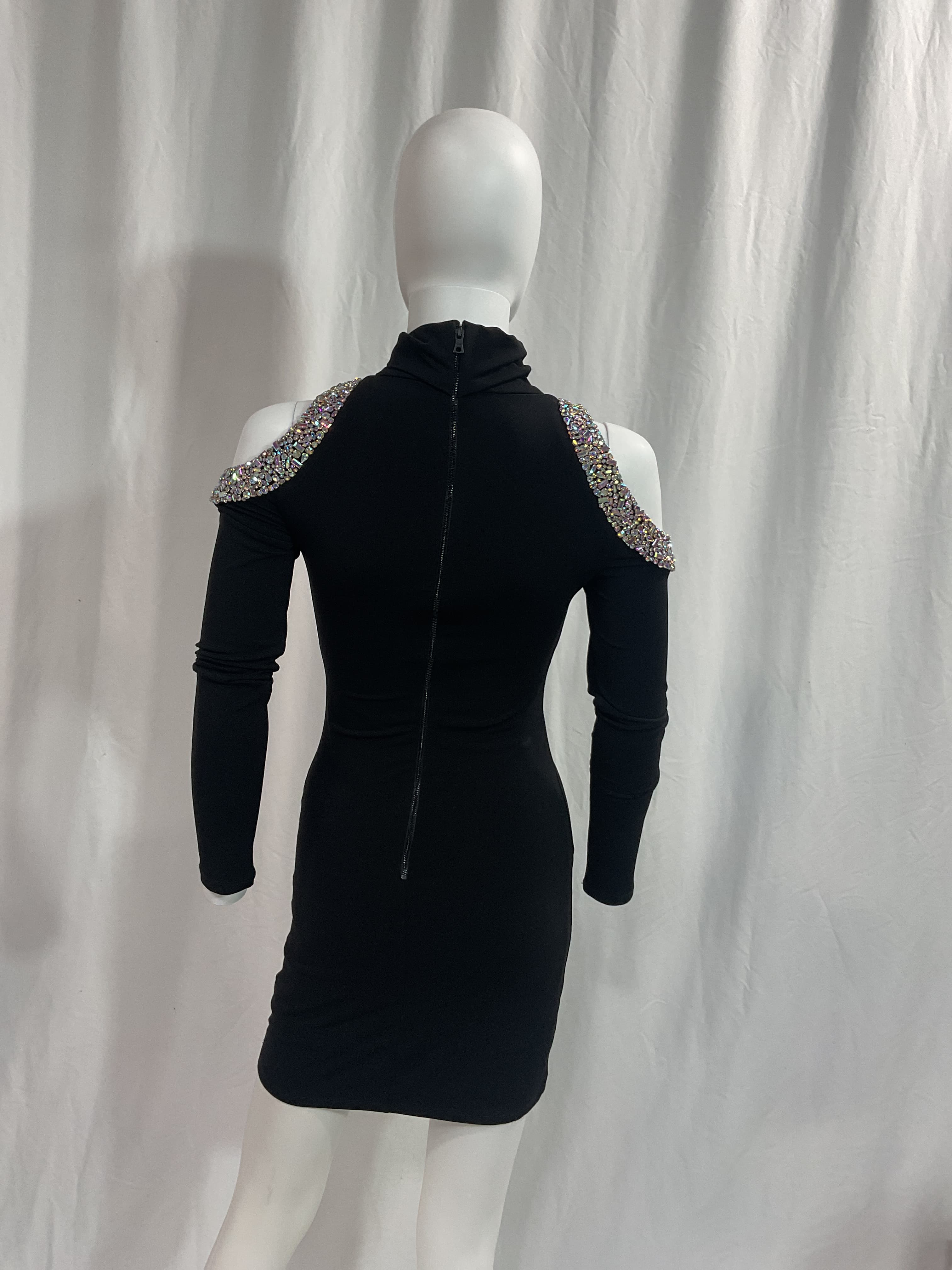 Delora Embellished Shoulder Cut Out Mini Dress - Image 4