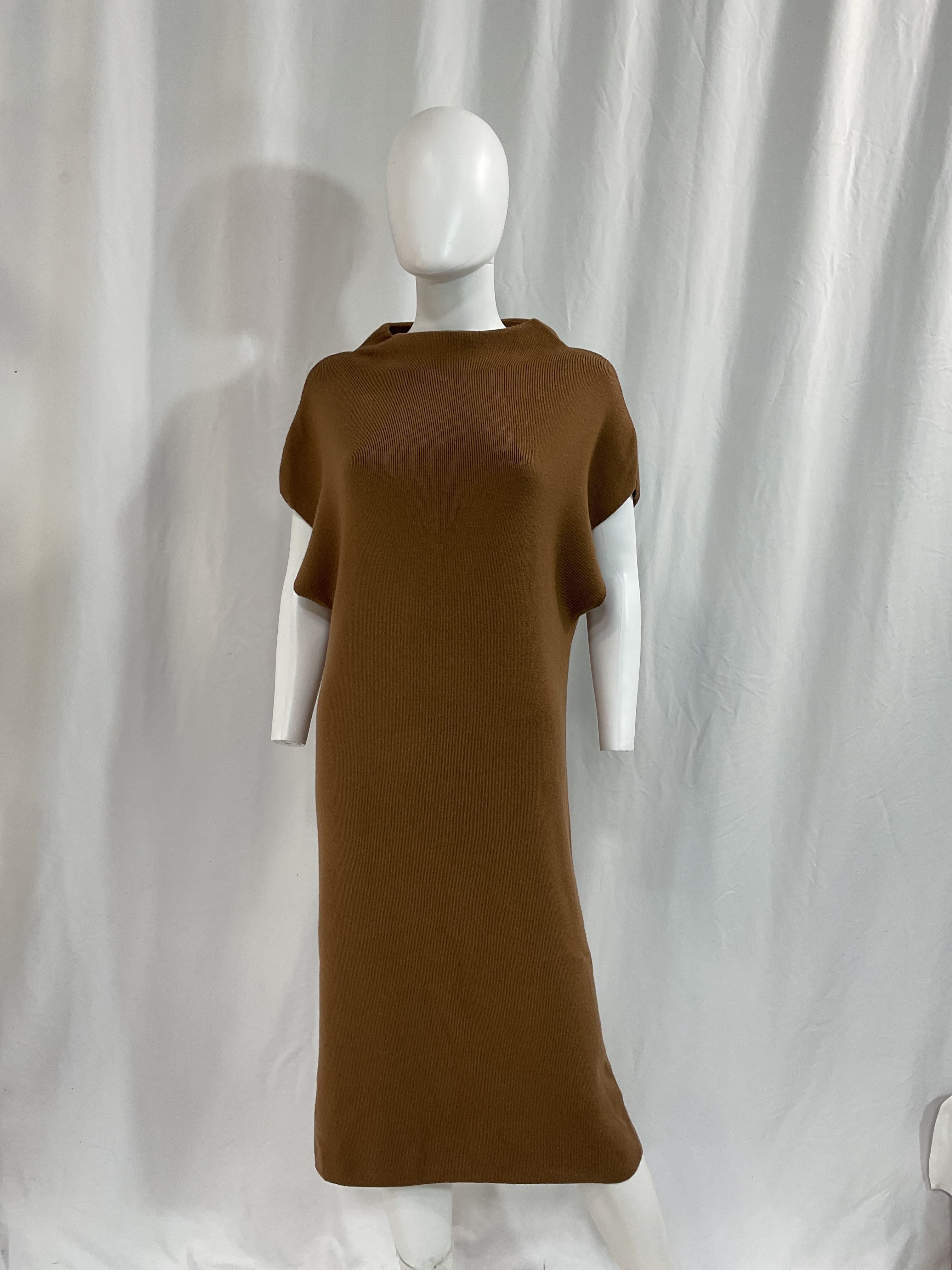 Ribbed Funnel Neck Wool Blend Sweater Dress - Image 2