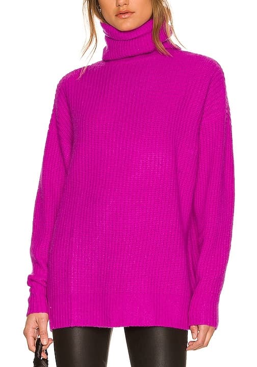 Oversized Turtleneck In Fuschia - Image 1